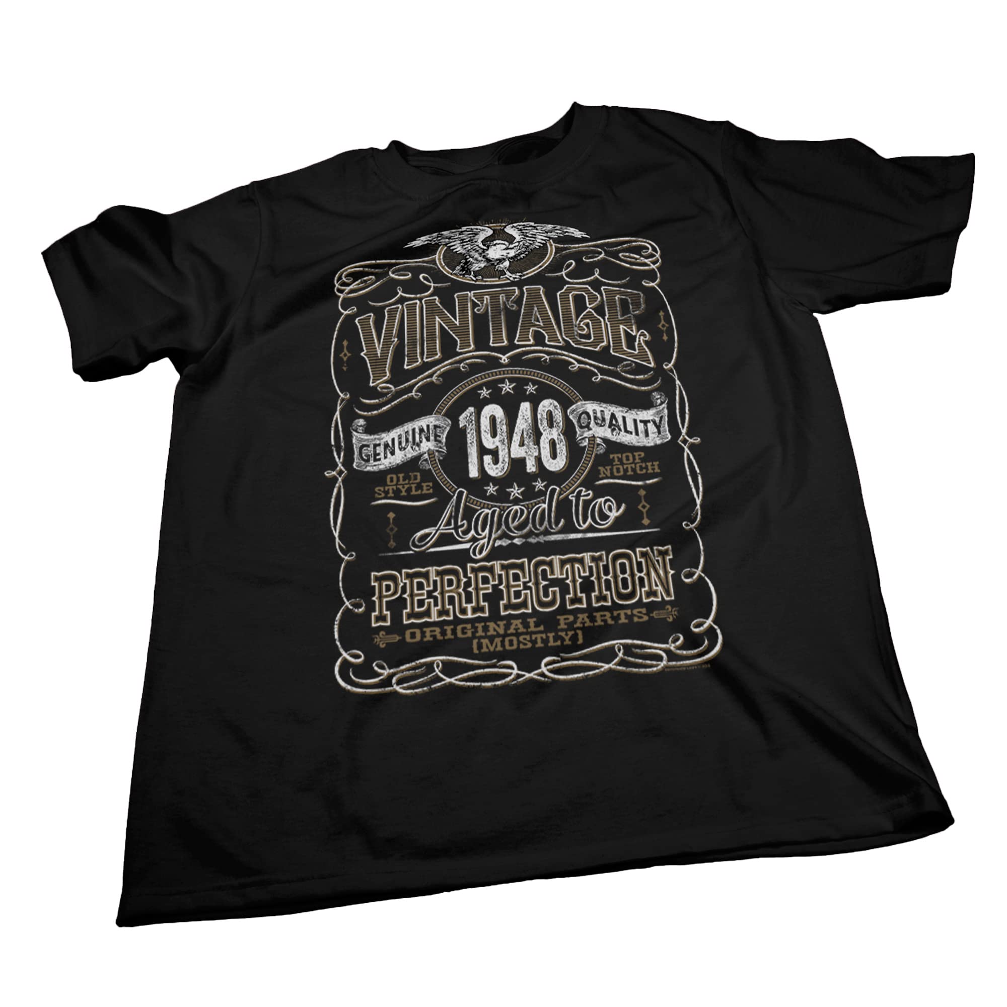 Vintage 1948 Aged to Perfection 77th Birthday Gift T-Shirt for Men - Funny 77 Year Old Birthday Present - Perfect for Parties, Celebrations & Special Occasions