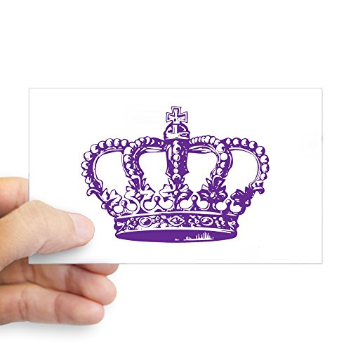White - Purple Crown Rectangle Sticker
