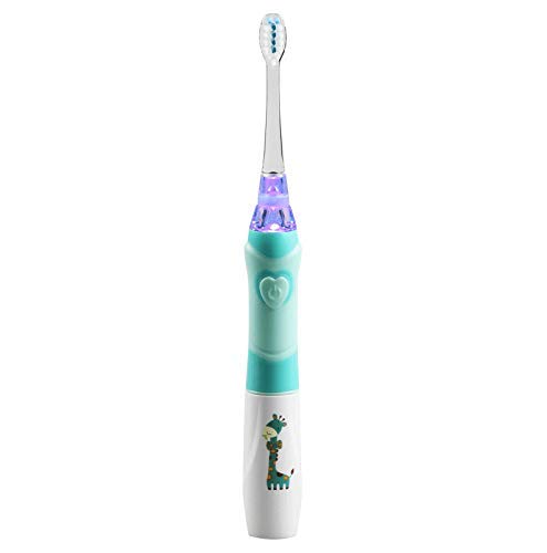 Viinice Kids Electric Toothbrush - Cartoon Battery Powered with Colorful LED, Waterproof Soft Bristles for Oral Hygiene & Teeth Massage, Auto Cleaning Portable Toothbrush for Children (Pink) - Perfect for Travel, School & Daily Dental Care
