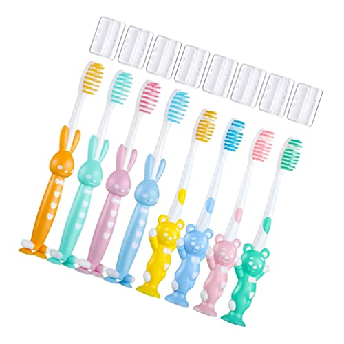 Toddler Training Toothbrush Set - 8Pcs Soft Bristles with Animal Caps for Kids Oral Care | Perfect for Home & Travel