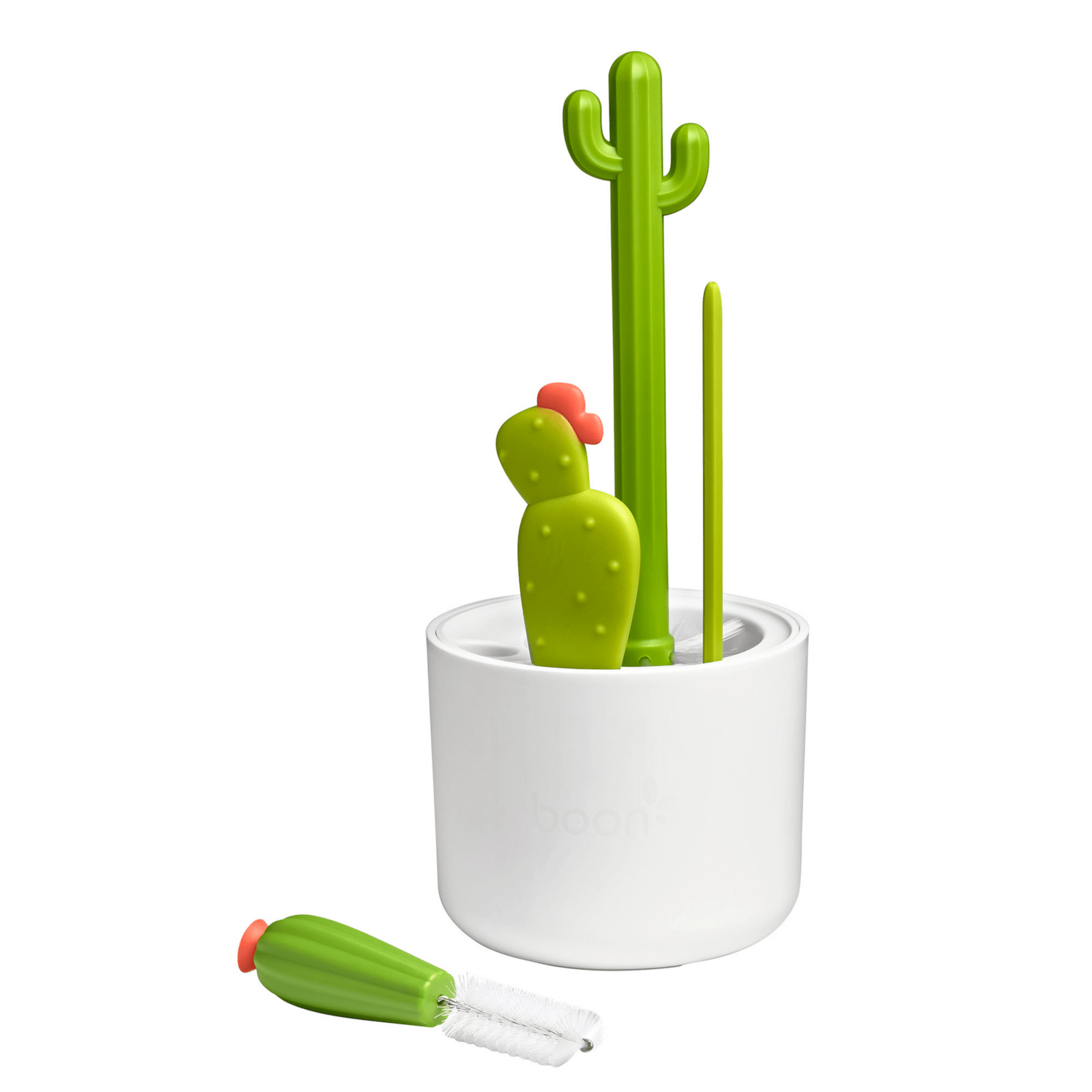 Boon Cacti Bottle Cleaning Brush Set - 3 Pack Baby Bottle Cleaners with Long Handle for Narrow Neck Bottles, Sippy Cups & Straws - Dishwasher Safe Infant Feeding Accessories for Newborns & Toddlers