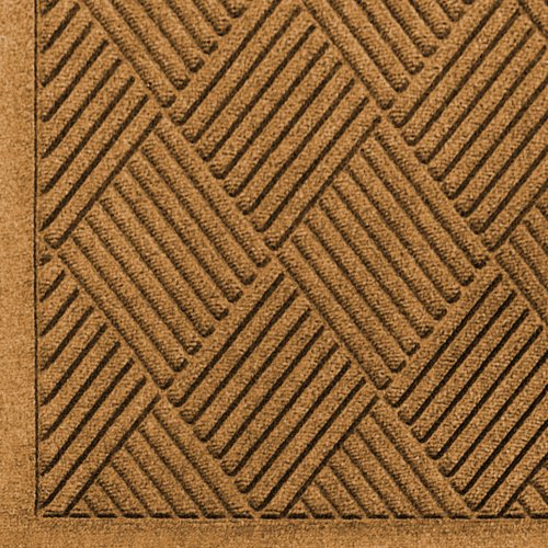 Premium WaterHog Diamond Commercial-Grade Entrance Mat with Fabric Border – Heavy Duty Indoor/Outdoor Doormat, Quick Drying, Stain & Slip Resistant, 4' x 8.4' Gold – Perfect for High Traffic Areas, Offices, Schools & Home Entryways