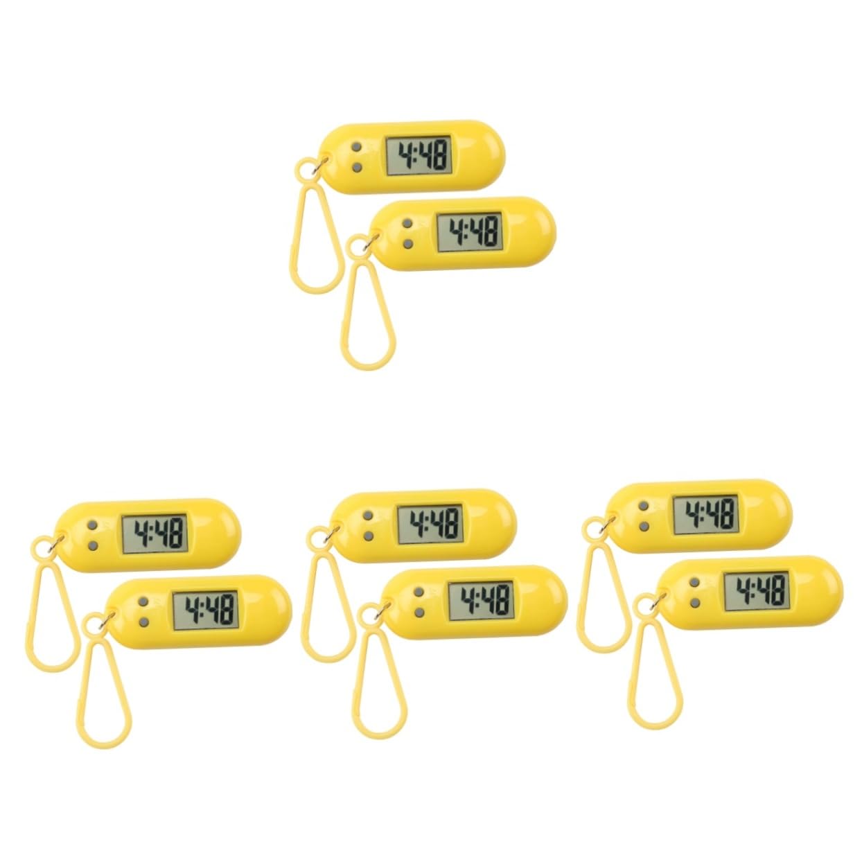 Mipcase 8 Pack Digital Electronic Keychain Watch - Mini Silent Plastic Hanging Watch for Students, Kids & Teachers - Perfect for School, Gifts & Everyday Use
