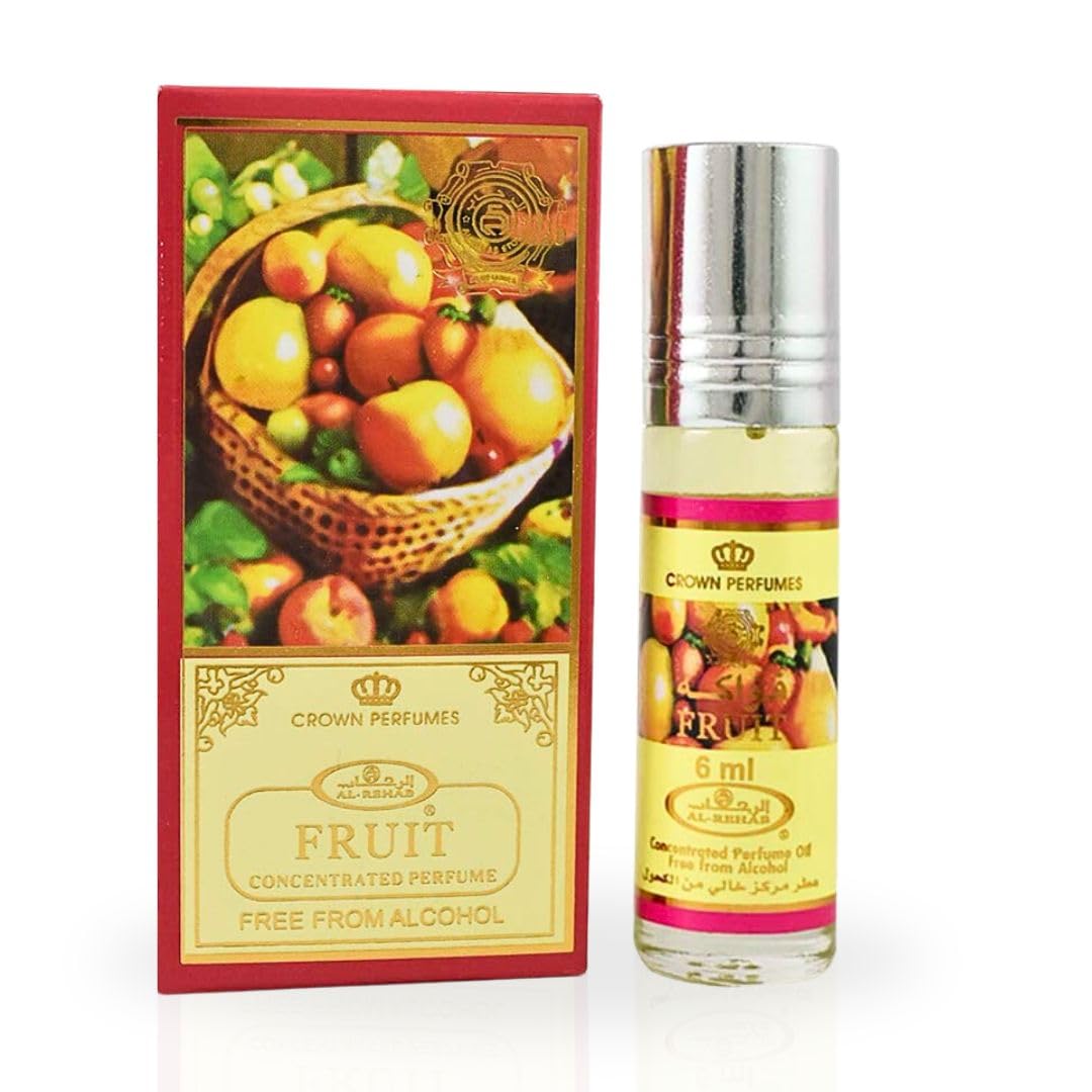 Al-Rehab Crown Perfumes Fruit Scented Perfume Oil - 6ml (0.2 oz) Roll-On Fragrance for Women, Long-Lasting Essential Oil for Daily Wear, Date Nights & Special Occasions