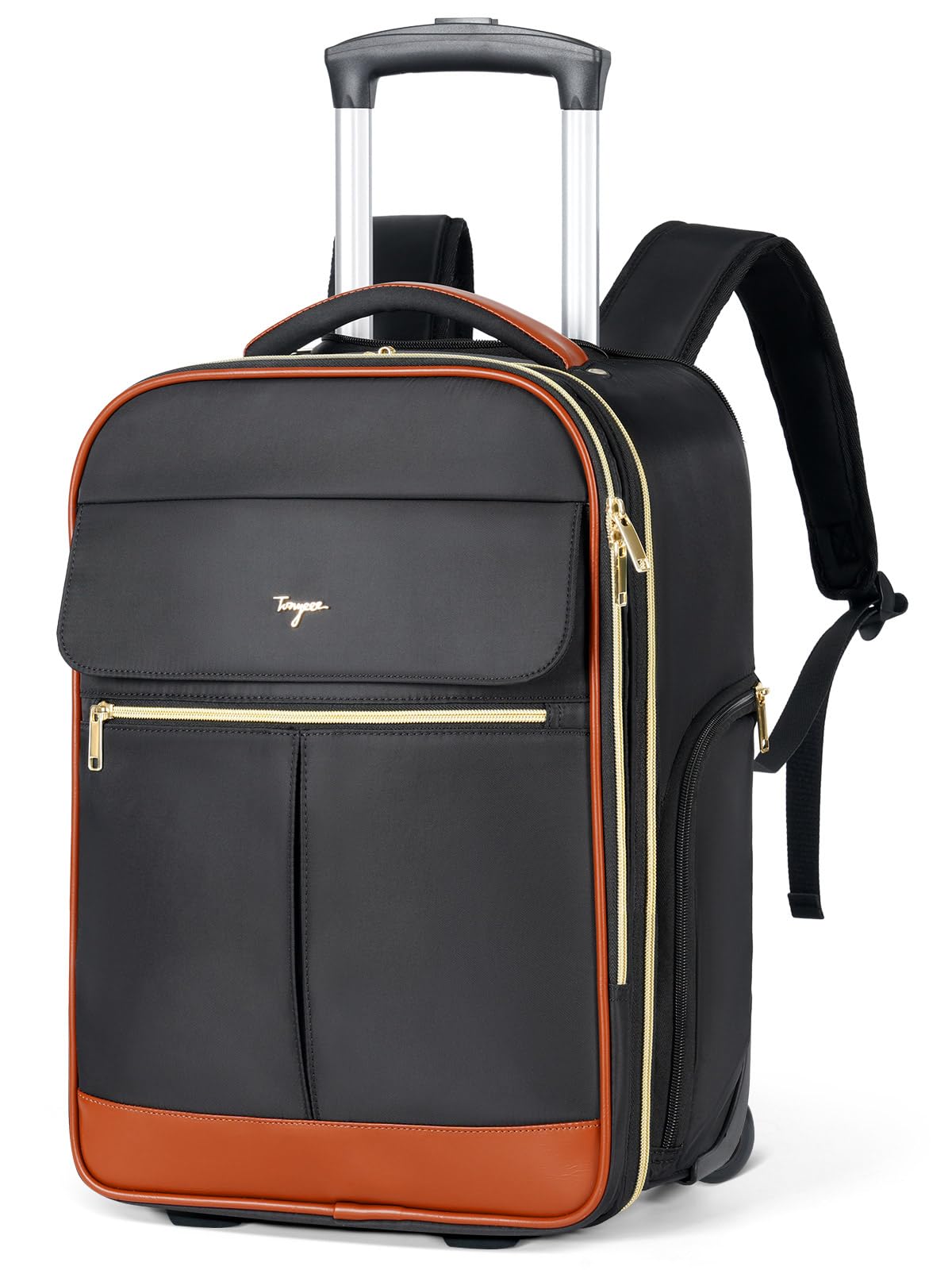 Rolling Backpack for Women & Men - 17 Inch Wheeled Laptop Backpack with Wheels, Large Carry-On Flight Approved Travel Backpack for Work, Business & Overnight Trips - Perfect for Air Travel, Commuting & Business Meetings (Black)