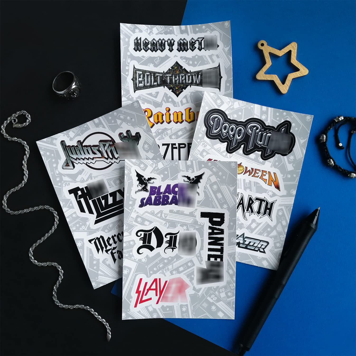 BulbaCraft Heavy Metal Band Stickers Pack - 35 Pcs Waterproof Vinyl Decals with Strong Adhesive - Perfect for Laptops, Guitar Cases, Helmets & Skateboards - Rock Music Merchandise Collection