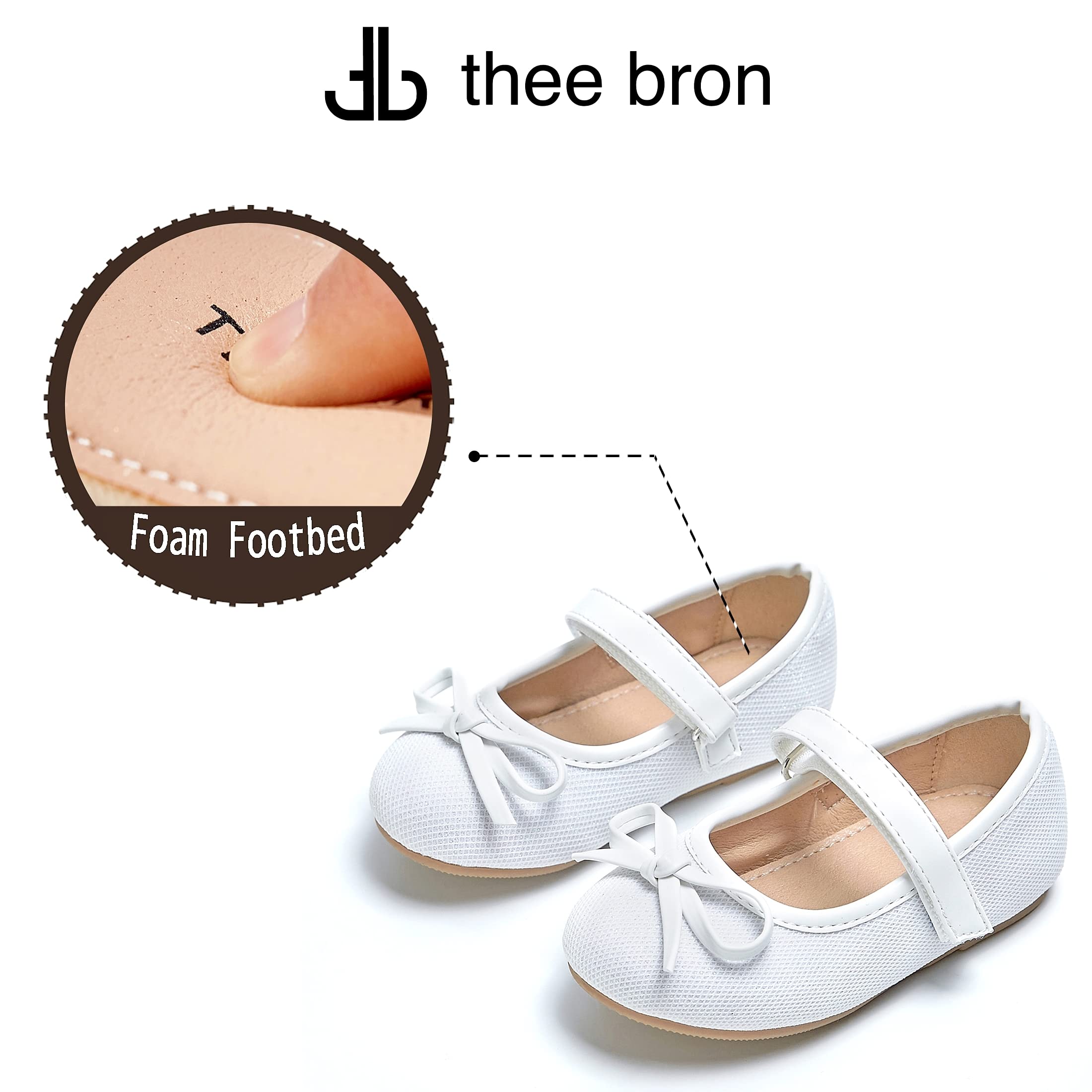 THEE BRON Toddler Girls Mary Jane Flats - Cute Ballerina Dress Shoes for Little Girls | Perfect for Weddings, Parties & Special Occasions