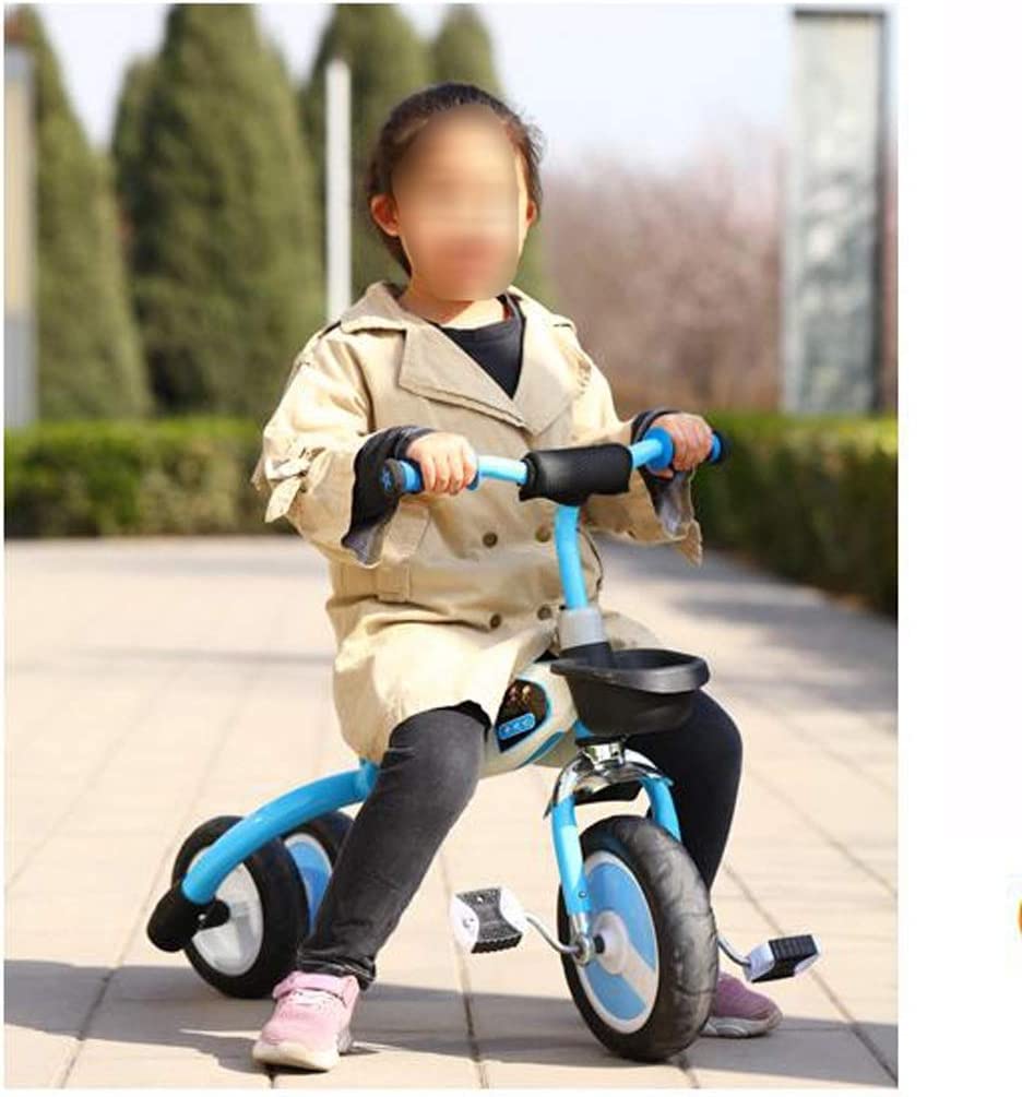 DEKD Adjustable Toddler Tricycle for Kids - Rotatable Design with Convertible Rear Wheels & Removable Pedals, Blue - Perfect for Outdoor Play, Park Rides & Learning to Cycle