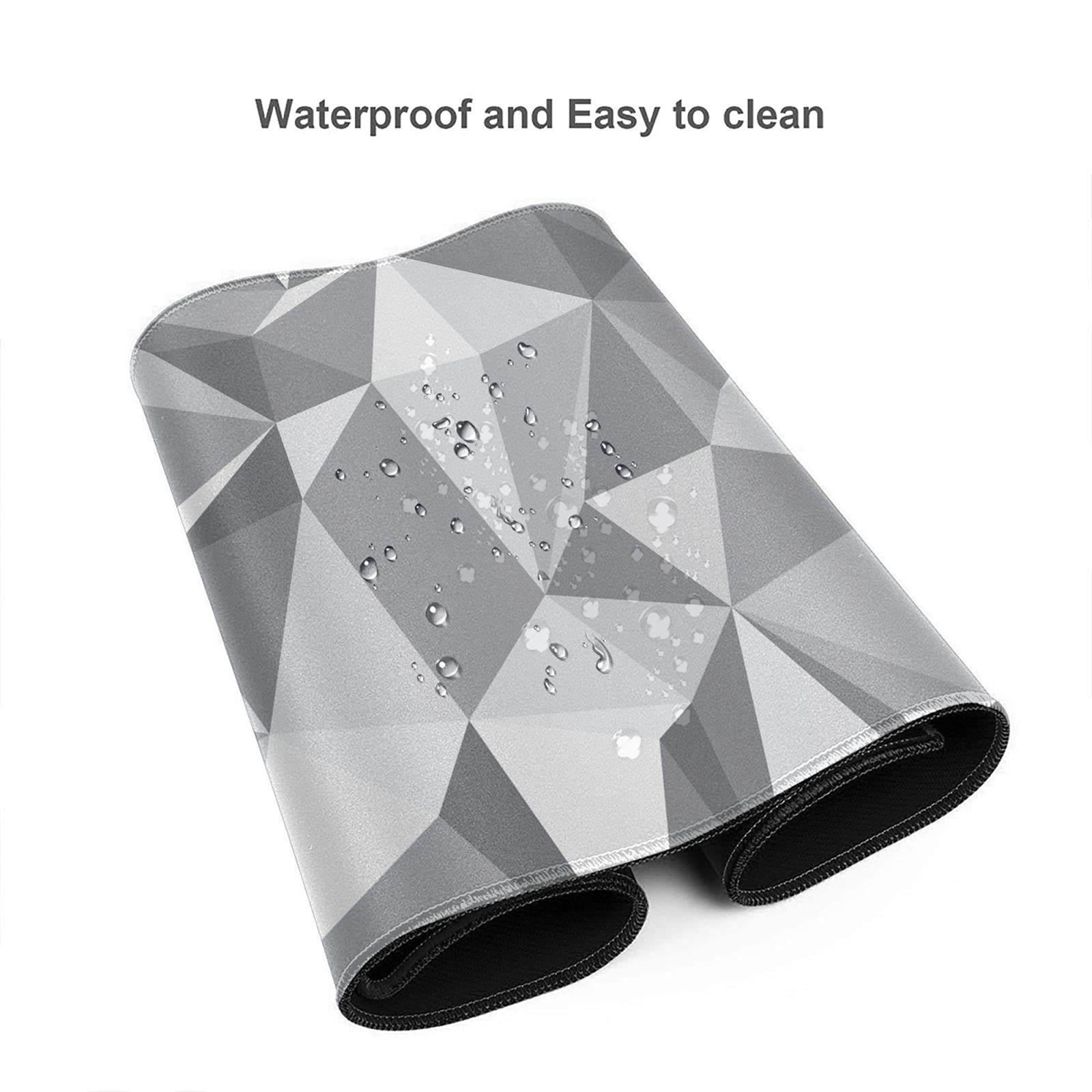 Premium Large XL Gaming Mouse Pad - Non-Slip Gray Geometric Design Extended Desk Mat for PC, Laptop & Office Work | Perfect for Gamers, Programmers & Home Office Decor Accessories