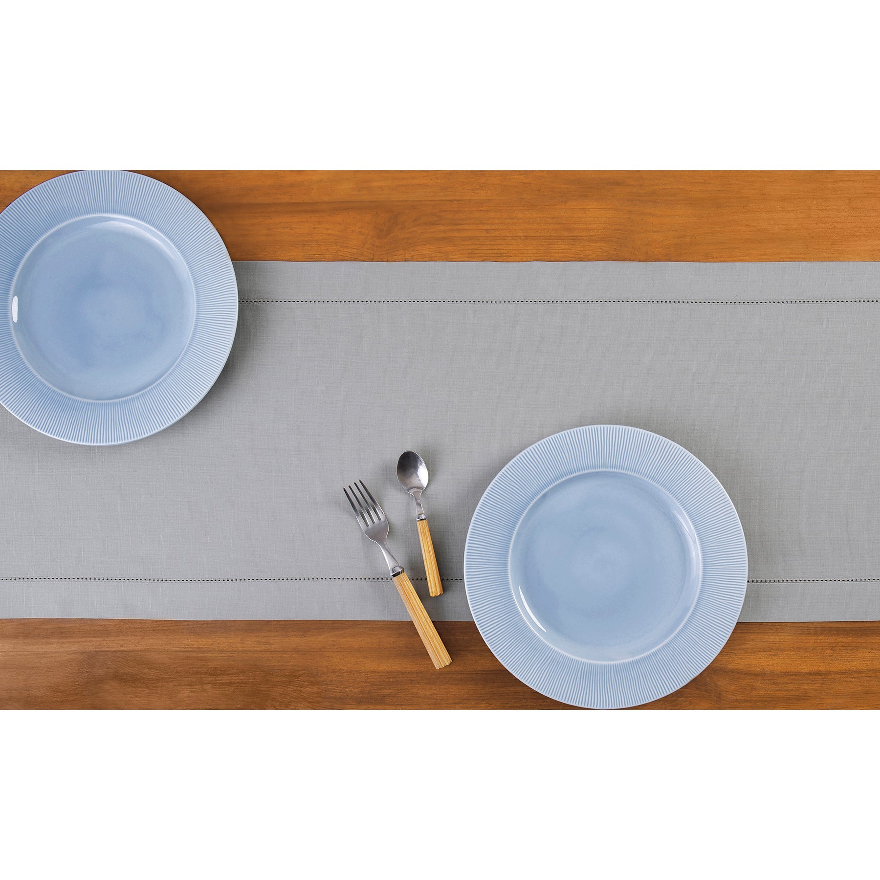 Premium Cotton Linen Hemstitch Table Runner - Elegant Dining Table Decor for Weddings, Parties & Home Decor