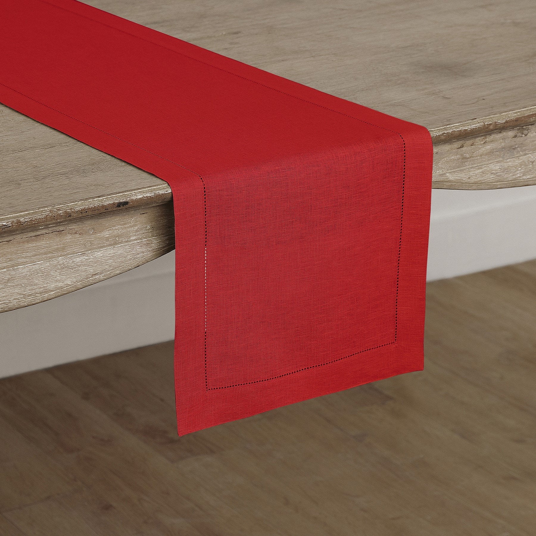 Elegant Classic Hemstitch Table Runner - Premium Linen Dining Decor for Weddings, Parties & Home Styling