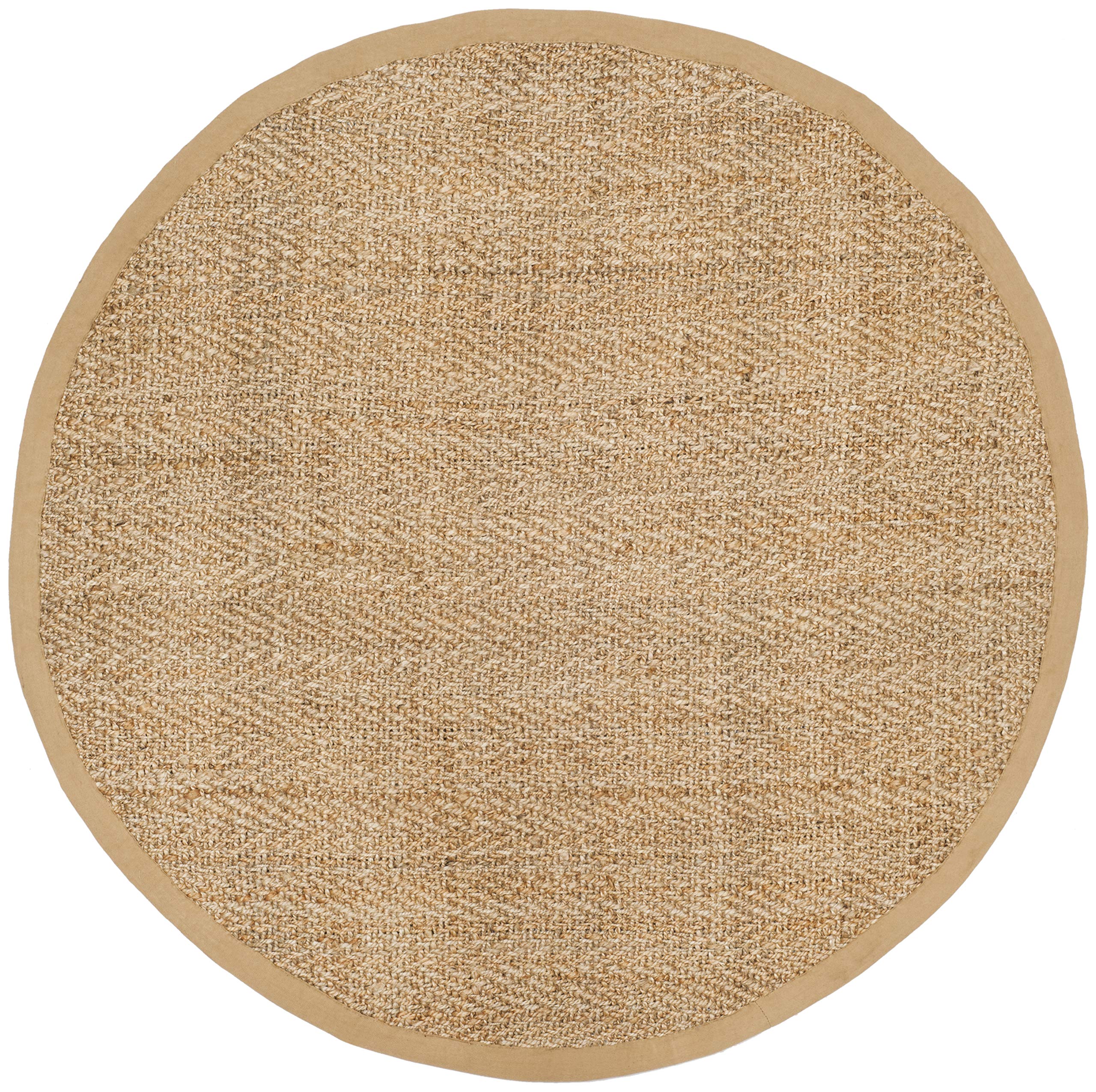 SAFAVIEH Natural Fiber Collection 6' Round Handmade Premium Jute Area Rug - NF263A - Boho Chic Living Room & Bedroom Decor