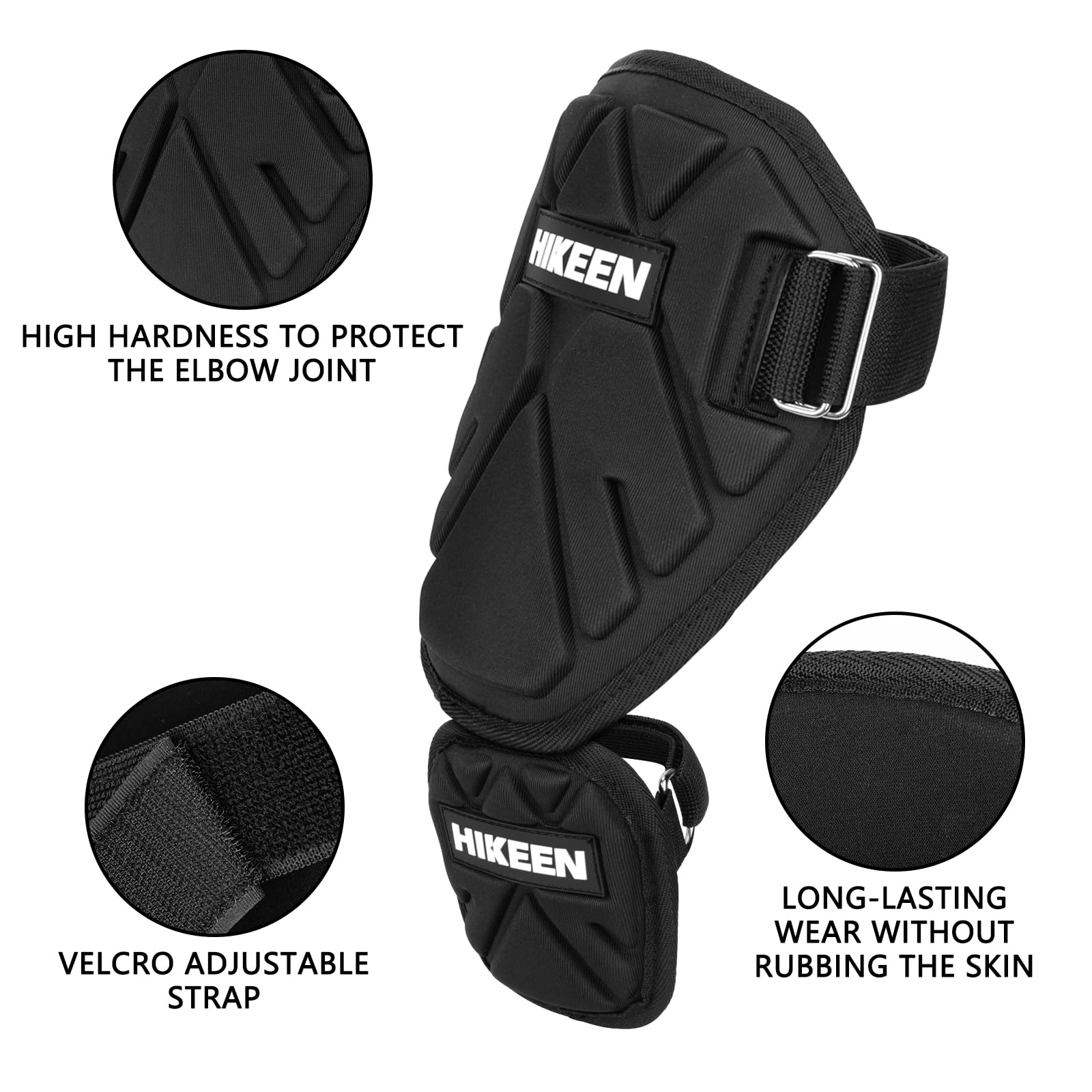 Hikeen Baseball Elbow Guard - Adult Batter Elbow Pads for Softball & Baseball Batting - Protective Forearm & Bicep Shield for Sports Training & Games