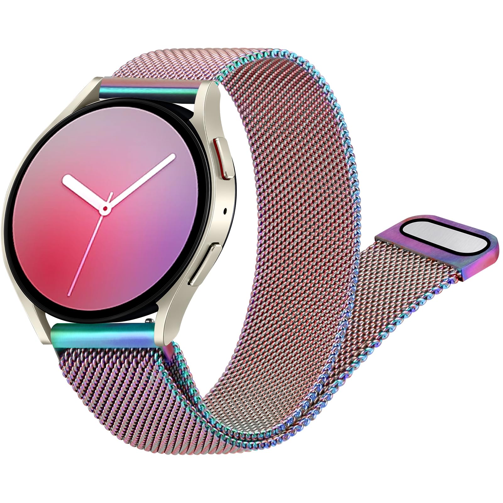 Stainless Steel Magnetic Mesh Band for Samsung Galaxy Watch Active 2/3 (40/41/42/44mm) - 20mm Replacement Strap | Durable Metal Bracelet for Workout, Office & Everyday Wear