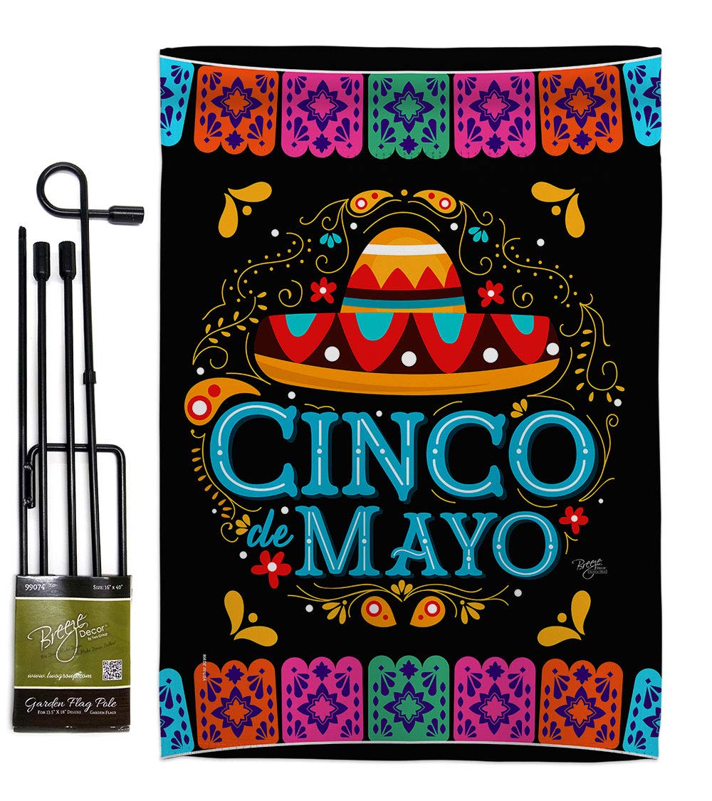Mexican Fiesta Garden Flag Set - Cinco de Mayo Decor for Outdoor Party