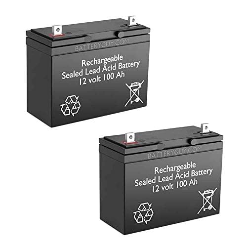 Replacement 12V 100Ah SLA Batteries for Trolling Motor Autopilot 865 - BatteryGuy Brand Equivalent (Rechargeable) - Pack of 2 - Perfect for Marine Electronics, Fishing Boats & Outdoor Power Equipment