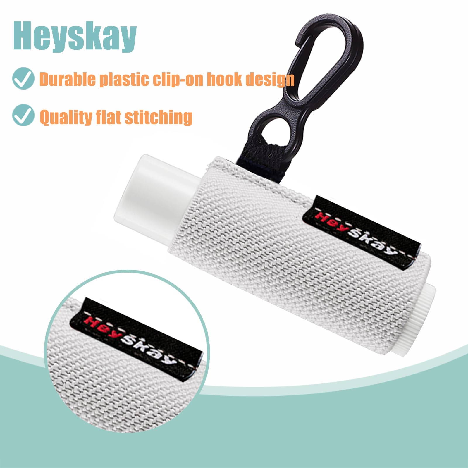 HEYSKAY 3PCS Lip Balm Holder Keychain - Black Elastic Sleeves for Chapstick, Lipstick & Lip Gloss - Perfect for Keychains, Purses & Travel Essentials