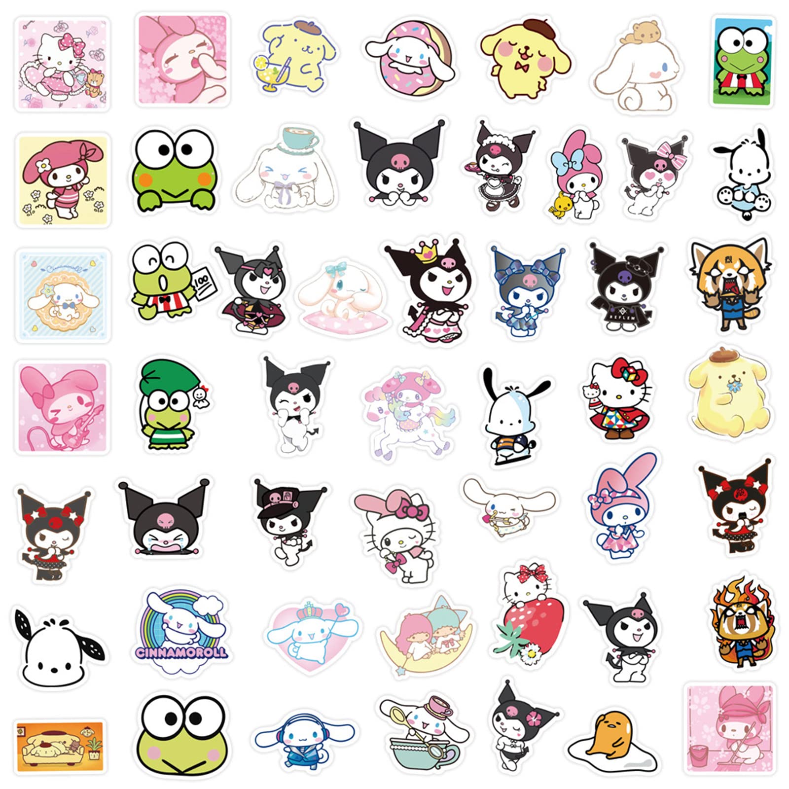 50PCS Cute Kawaii Japanese Anime Stickers - Waterproof Vinyl Cartoon Stickers Pack for Kids, Teens, Girls & Adults - Perfect for Water Bottles, Laptops, Luggage, Phones, Notebooks & DIY Crafts