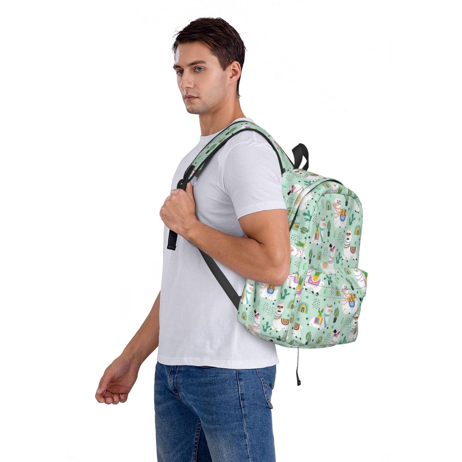 Stylish 16.9 Inch Cute Llamas Backpack for Women - Lightweight Waterproof Travel Laptop Backpack, Perfect for Hiking, School, Work & Daily Commute