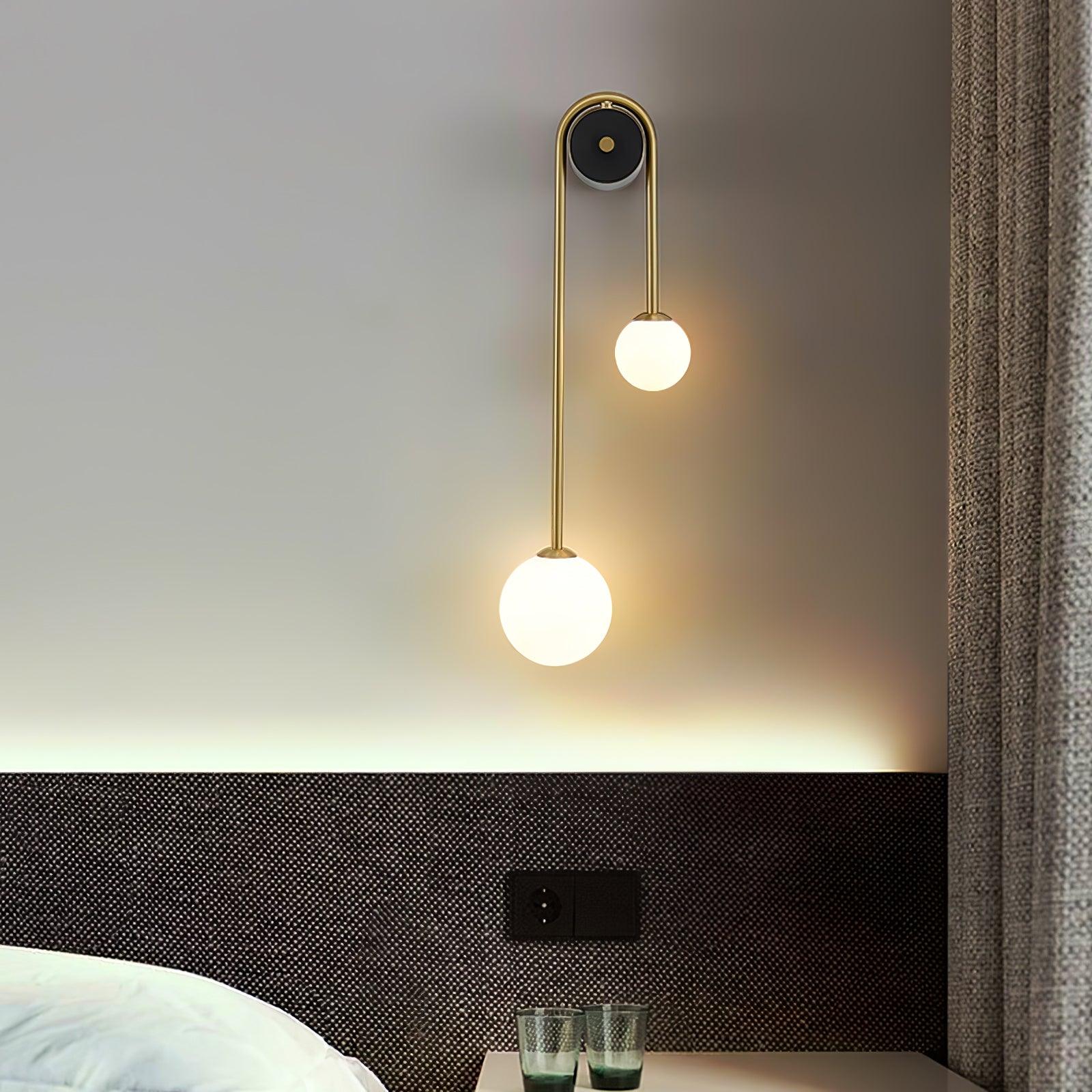 Vintage Brass Arc Wall Light - Adjustable Swing Arm Sconce for Bedroom, Living Room & Hallway Lighting