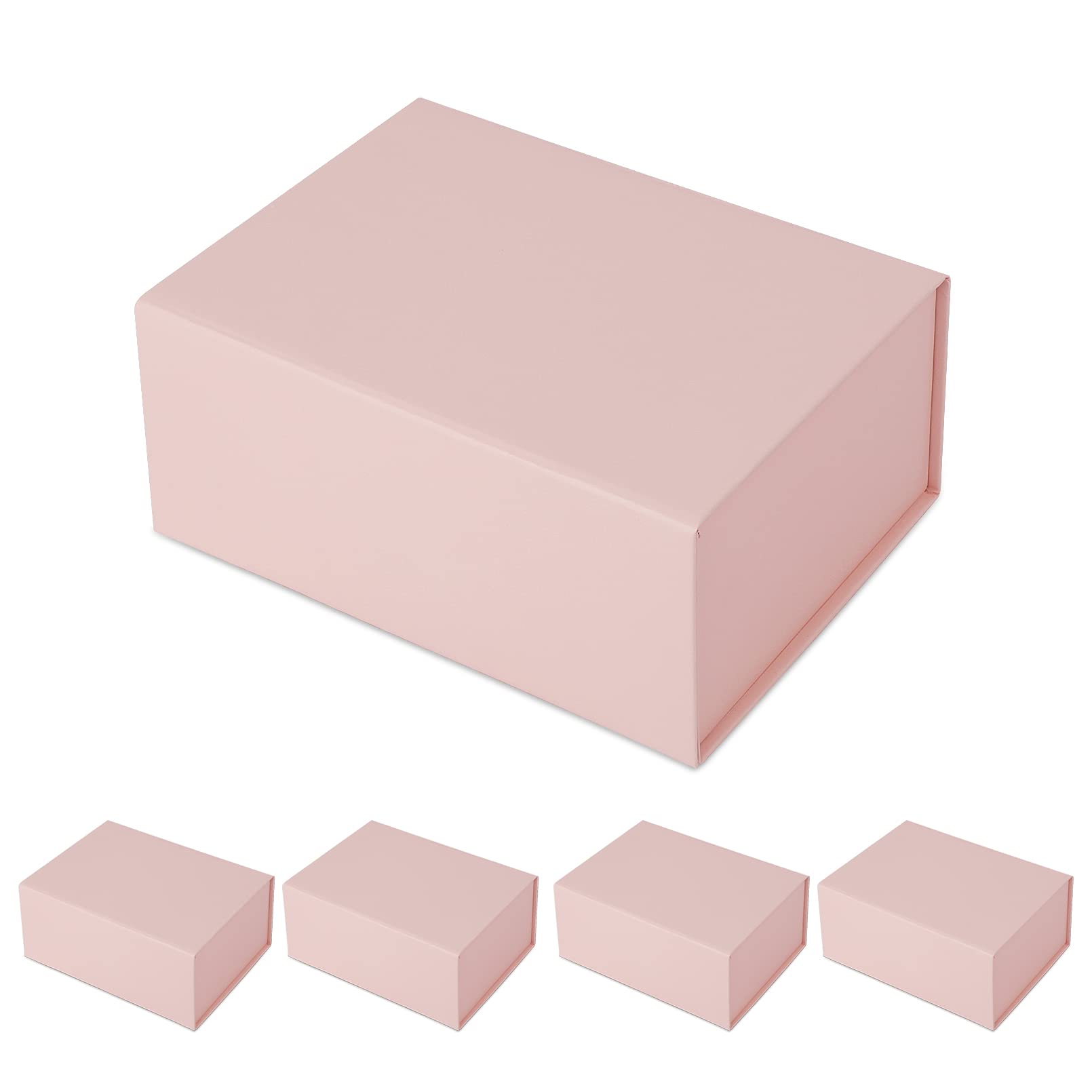 BETTPACK 5PCS Magnetic Gift Boxes - Pink Collapsible Packaging for Birthdays & Holidays