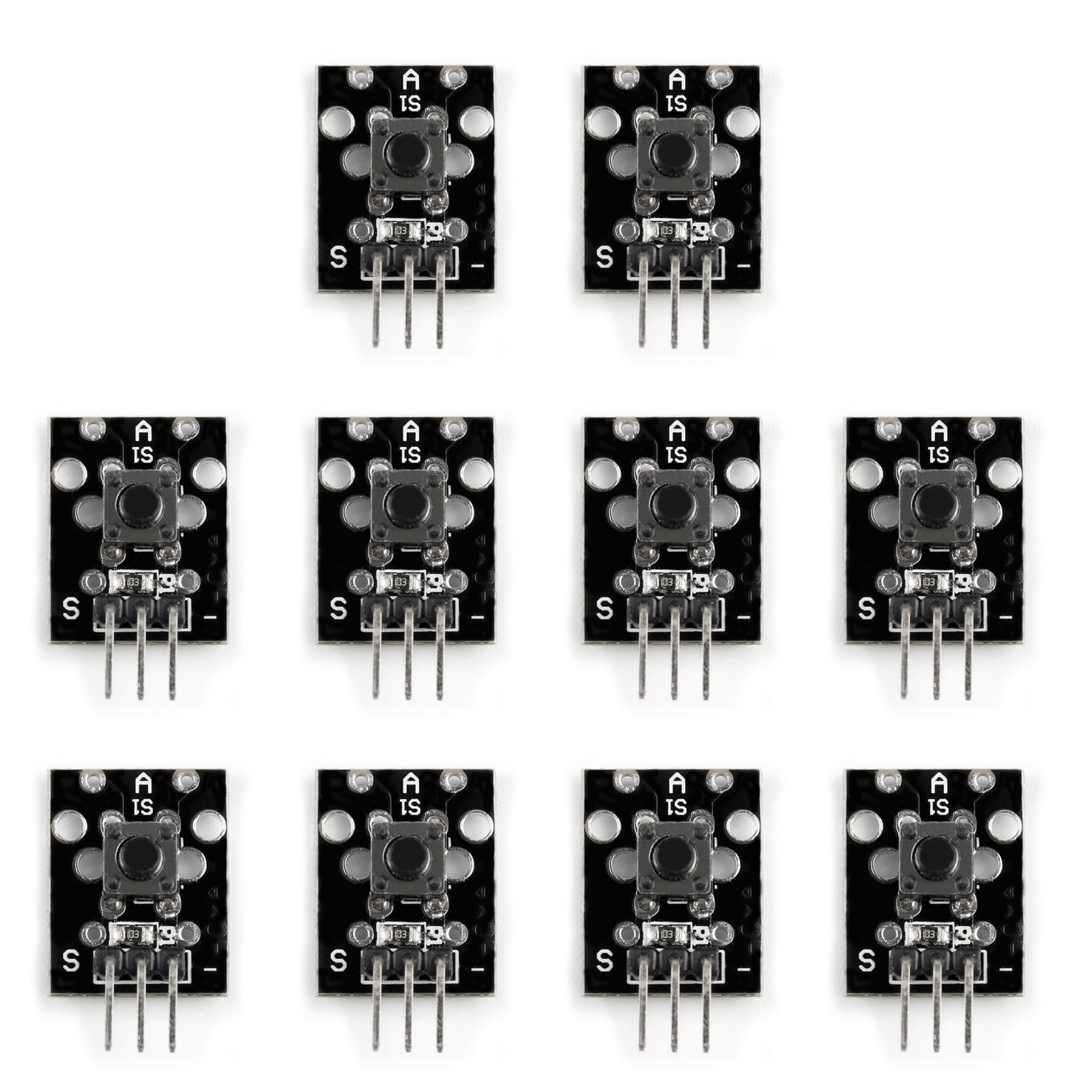 10Pcs KY-004 3 Pin Button Key Switch Sensor Module for Arduino AVR PIC - DIY Electronics Projects, Robotics & Home Automation Control