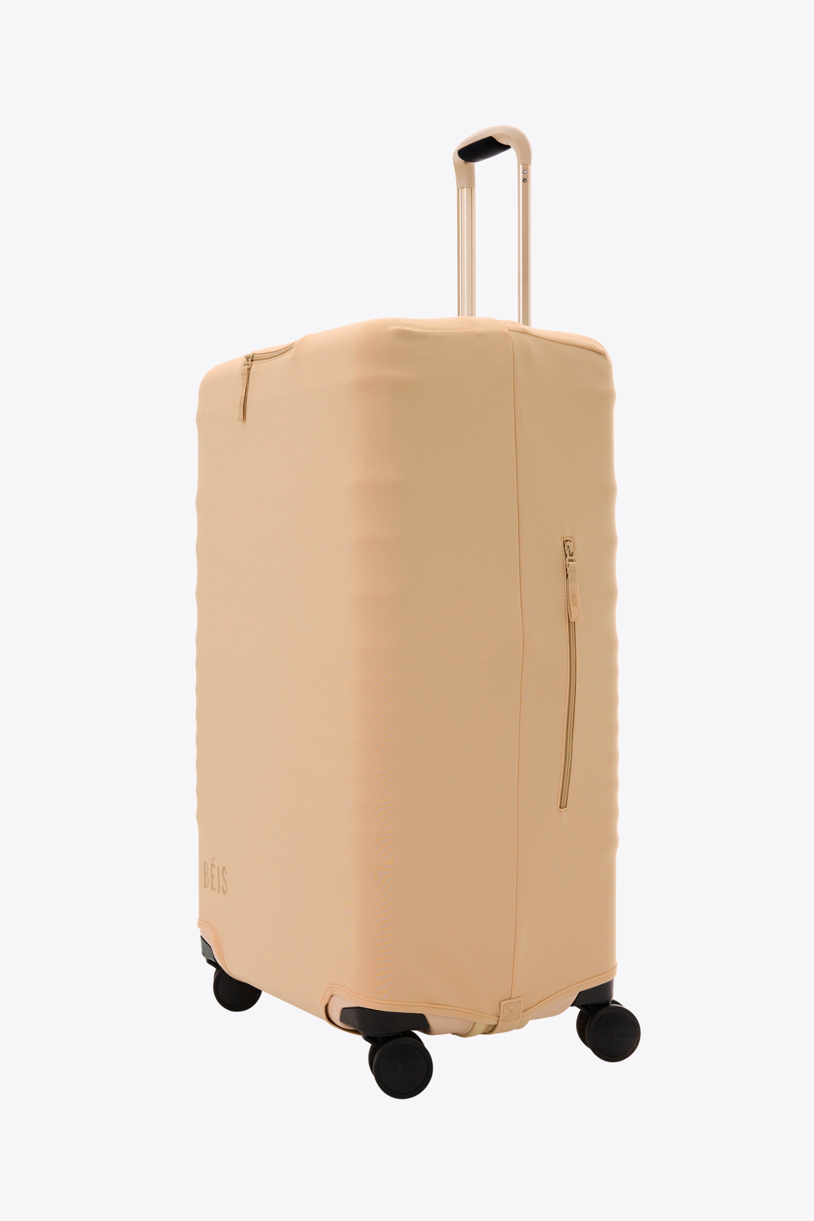 Beige Large Check-In Luggage Cover - Durable Waterproof Suitcase Protector for Travel | Perfect for Airplanes, Hotels & Long Trips