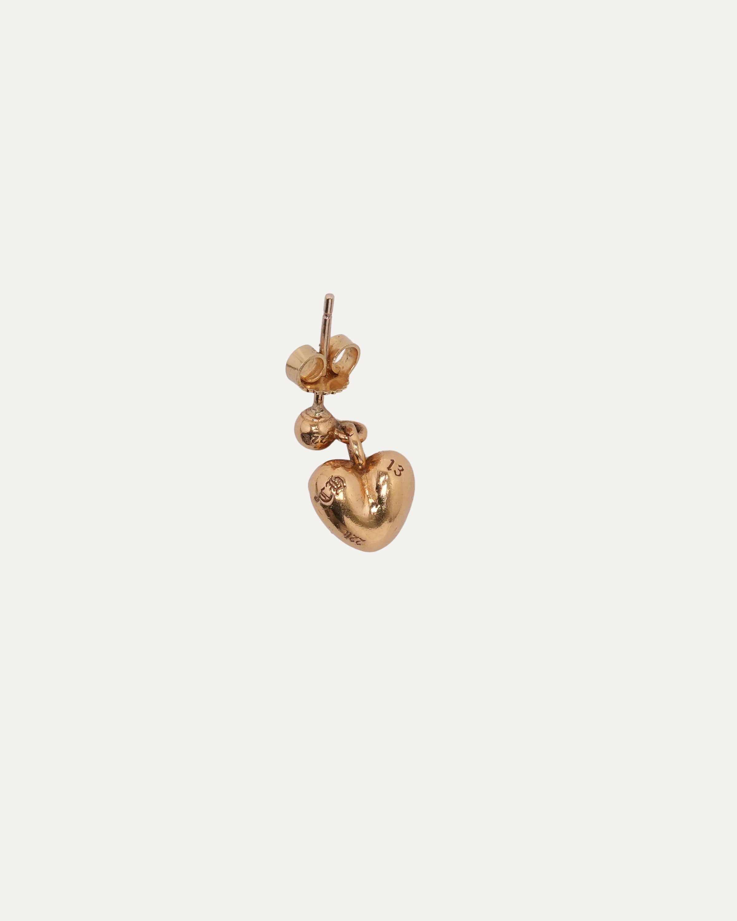 22k Gold Diamond Heart Dangle Earrings for Women - Elegant Valentine's Day Gift & Anniversary Jewelry - Perfect for Weddings, Parties & Special Occasions