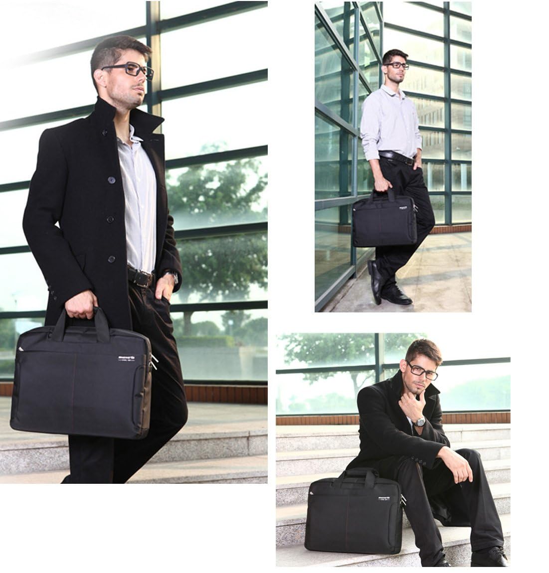 18 Inch Waterproof Shockproof Laptop Bag for Men - Durable Business Briefcase Fits up to 18.4 Inch Notebook Computer - Perfect for Office, Travel & Daily Commute