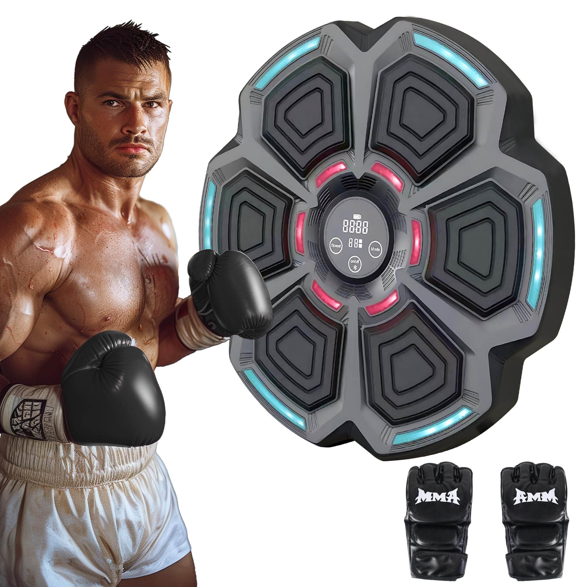 FICTOR Smart Bluetooth Interactive Wall-Mounted Boxing Trainer - Music Boxing Machine for Home Gym, Fitness, Kids & Adults - Perfect for Stress Relief, Cardio Workouts & Family Fun