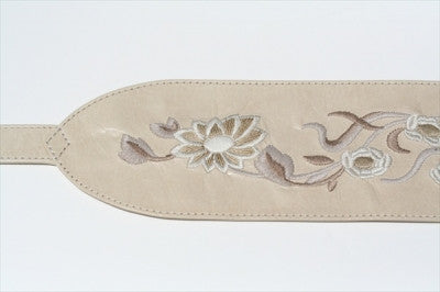 Embroidered Genuine Leather Belt for Men & Women - Classic Putty Brown - Perfect for Casual, Office & Formal Outfits