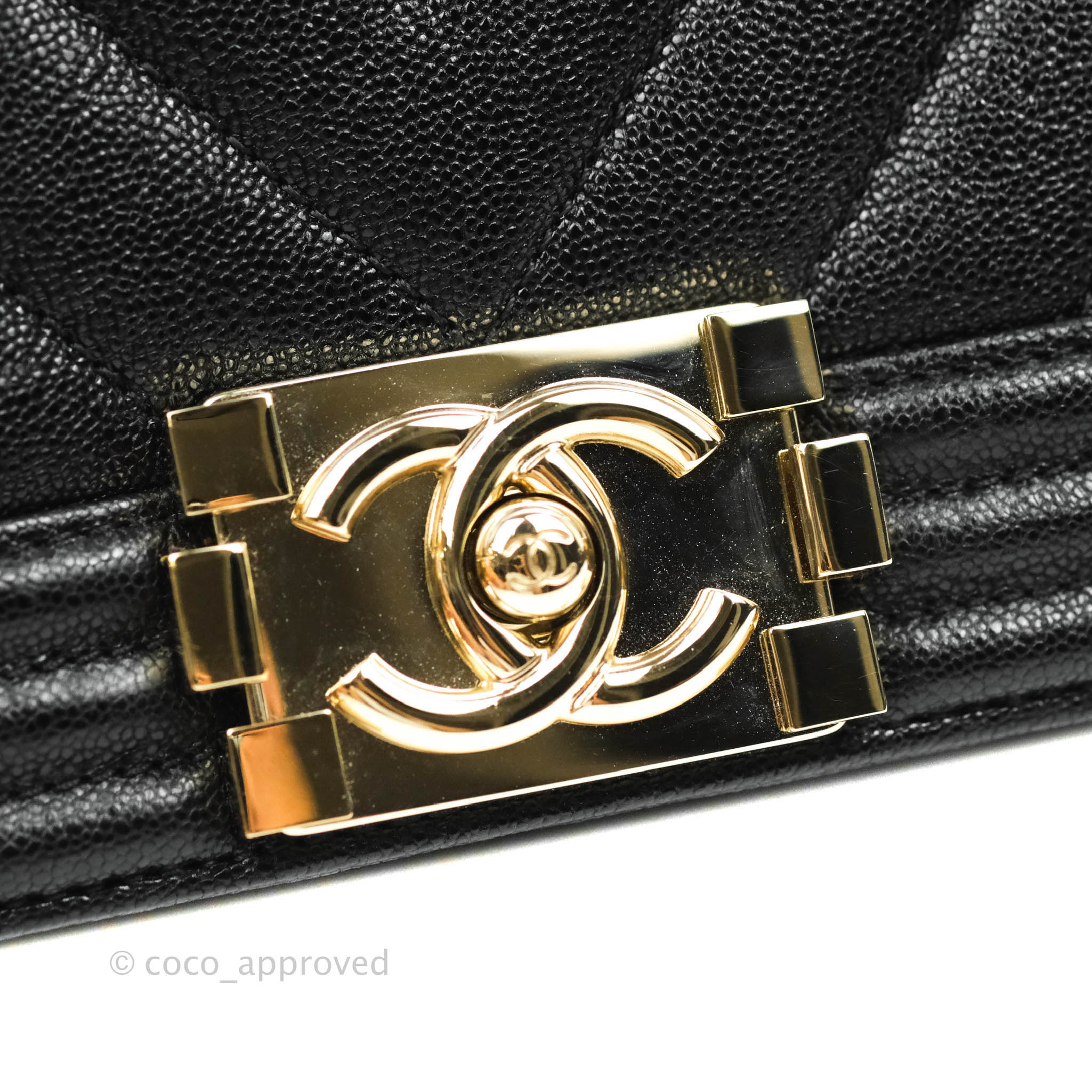 Chanel Boy Chevron Medium Handbag in Black Caviar Leather with Gold Hardware - Perfect for Evening Events, Parties, and Luxury Fashion Accessories
