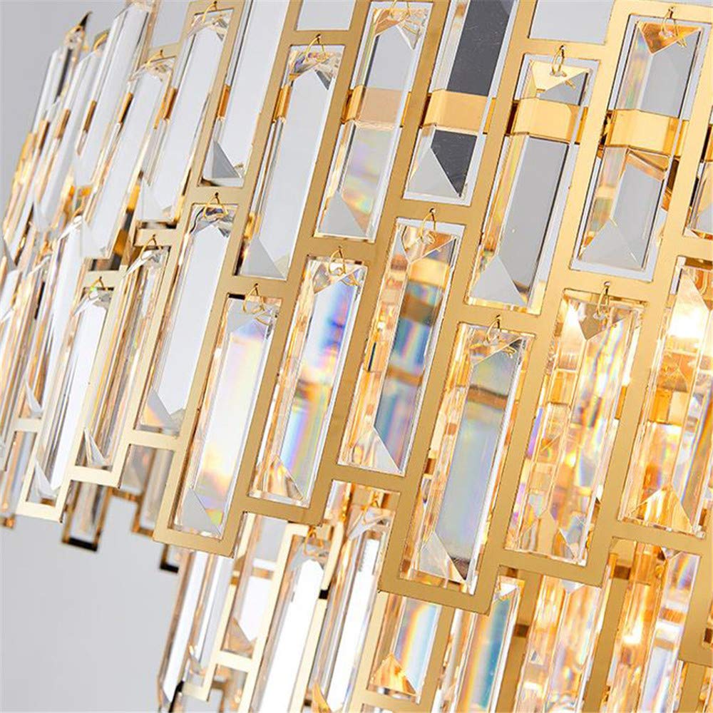 RUNNUP 13-Light Gold Crystal Tiered Pendant Chandelier - 31.5
