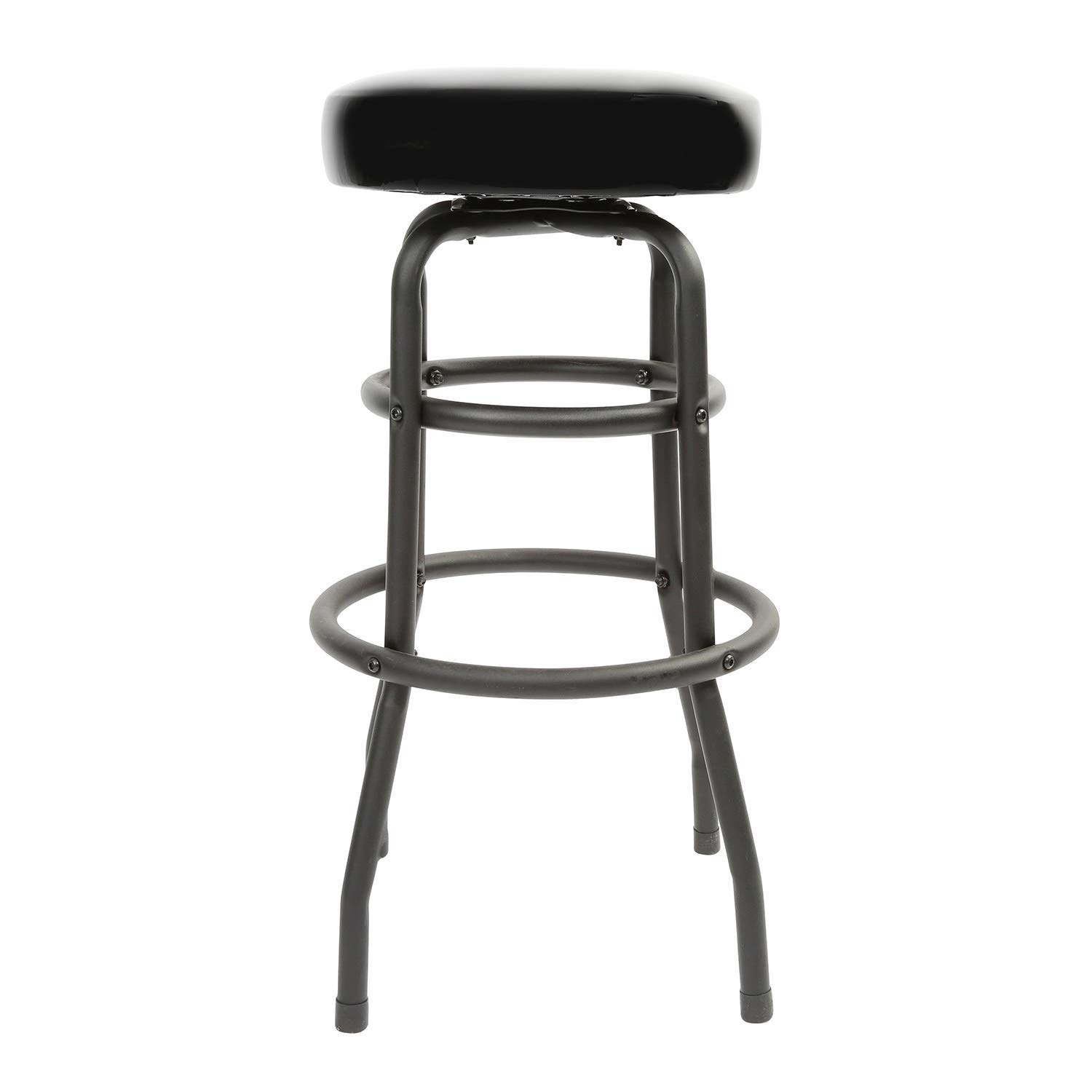 OEMTOOLS 24910 Heavy Duty Garage Counter Stool - Matte Black Swivel Shop Stool with Cushioned Seat - Adjustable Workbench Stool for Garage, Workshop & Home Use