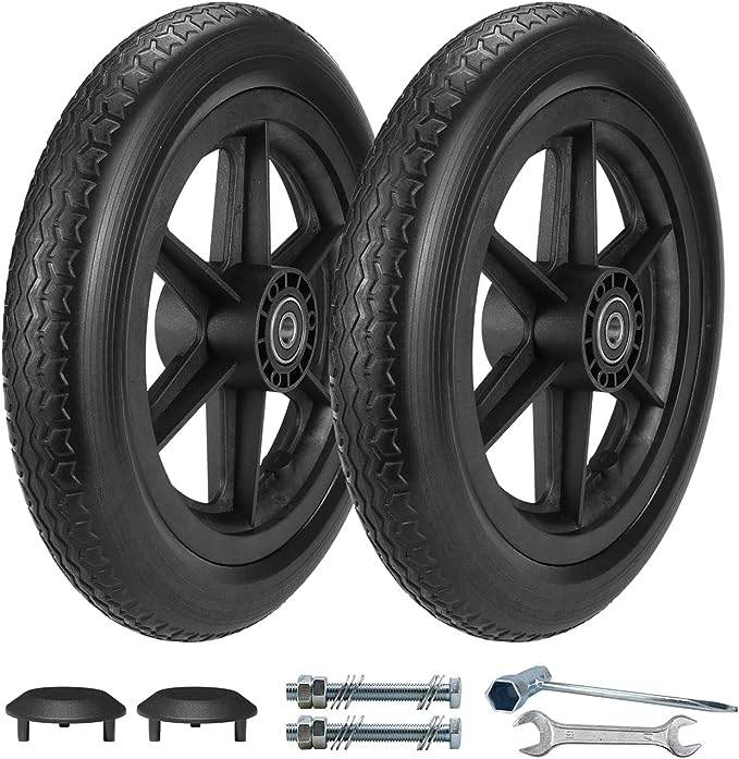 12 Inch Wheelchair Wheels - Rear Replacement Wheels for Manual Wheelchairs | Durable & Lightweight for Indoor/Outdoor Use