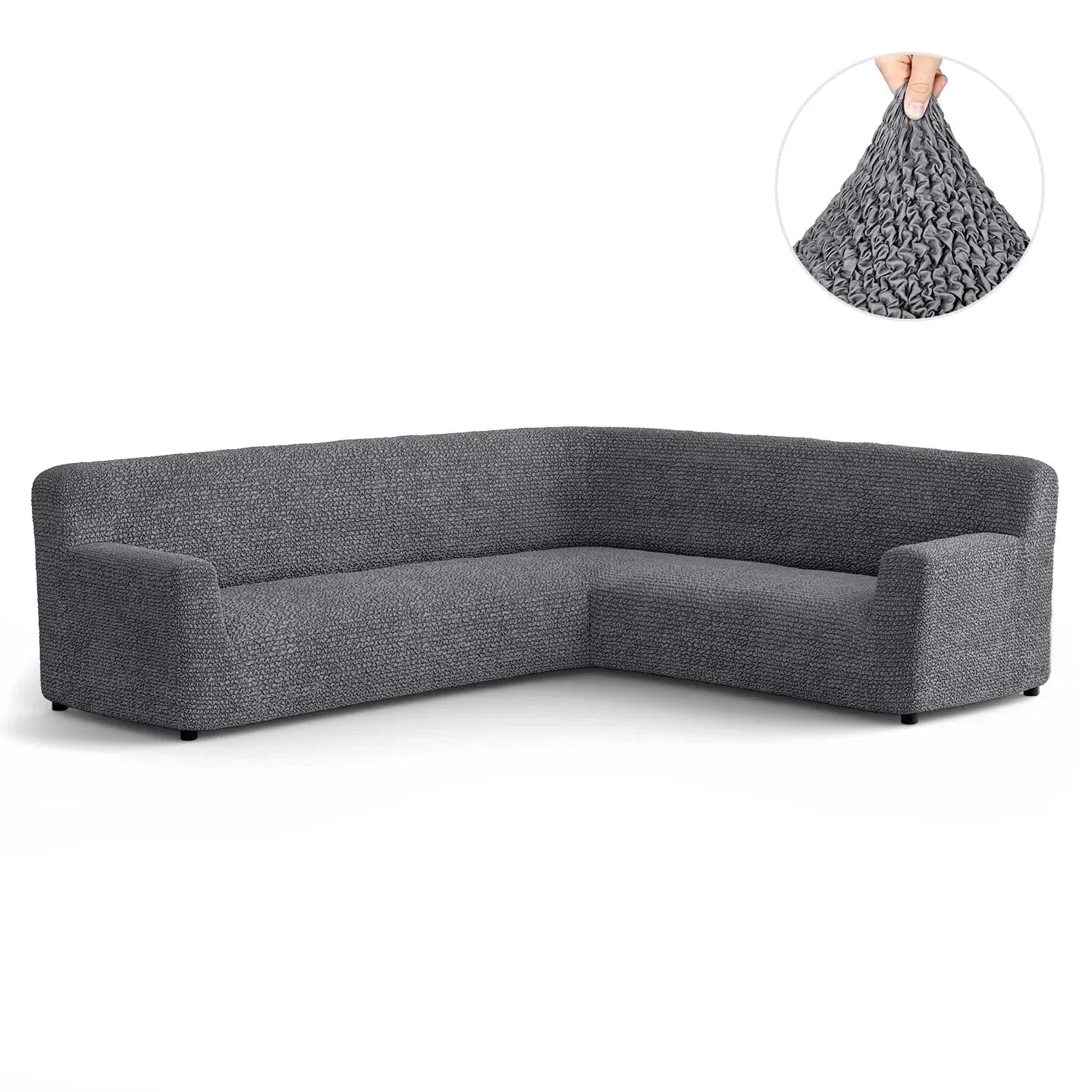 Corner Sofa Slipcover - Microfiber Stretchable Furniture Protector - Perfect for Living Room, Family Room & Home Decor