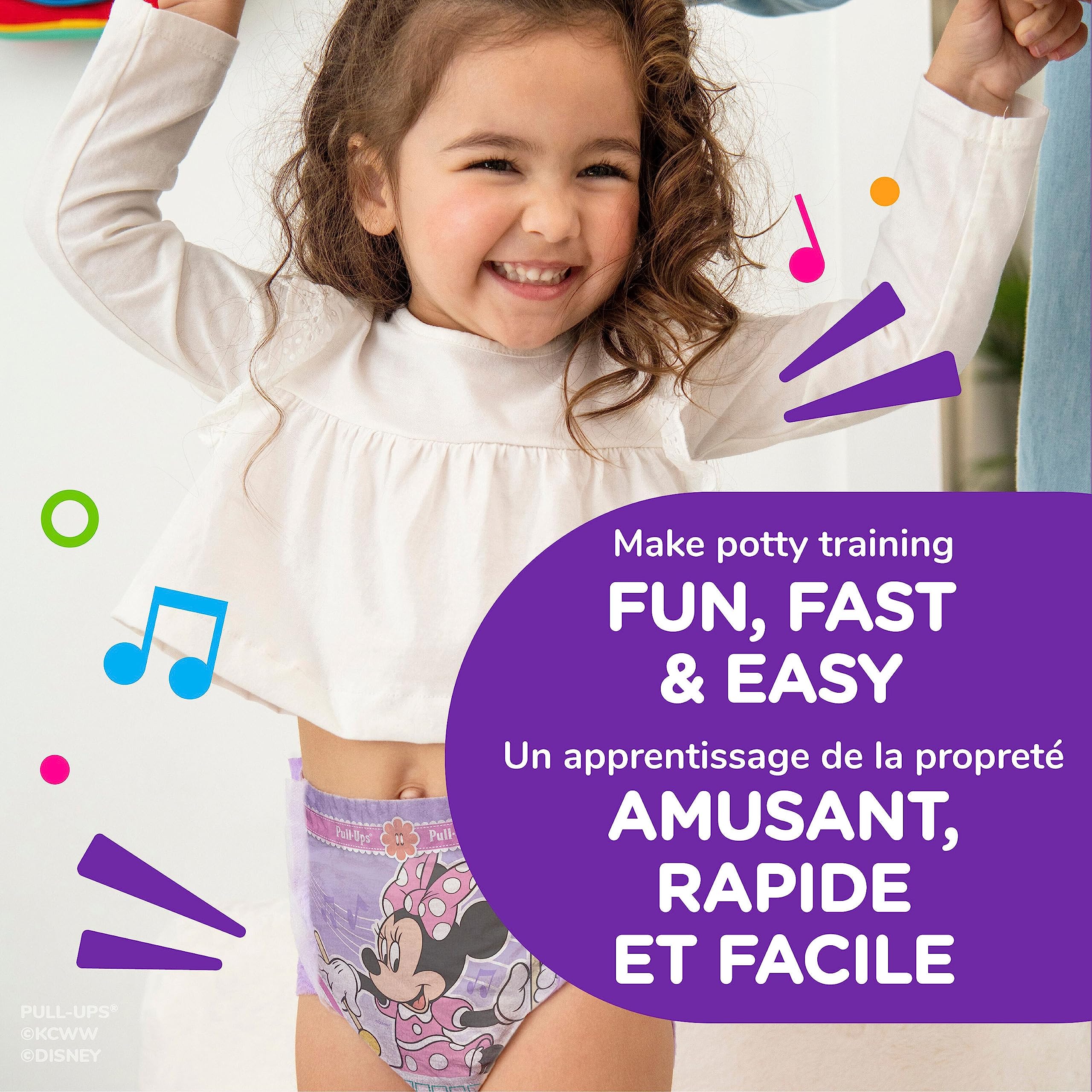 Girls Potty Training Underwear 2T-3T - Easy Open Training Pants with Learning Designs | Soft & Absorbent Pull-Ups for Toddler Toilet Training | Daycare & Home Use