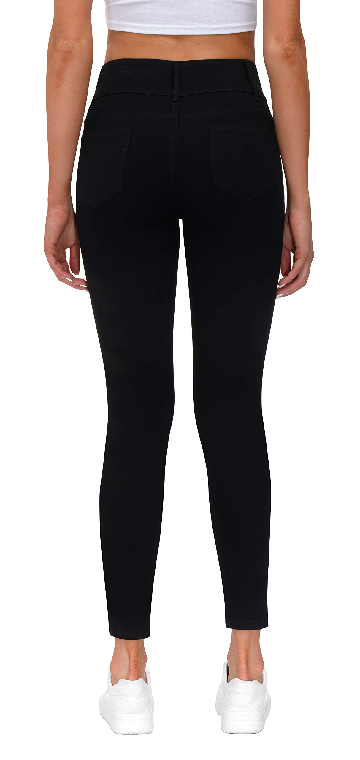 Women's High Waisted Butt Lifting Stretch Skinny Jeans - Ripped Distressed Denim Pants with Button Fly for Juniors | Perfect for Casual Outfits, Date Nights & Streetwear Fashion