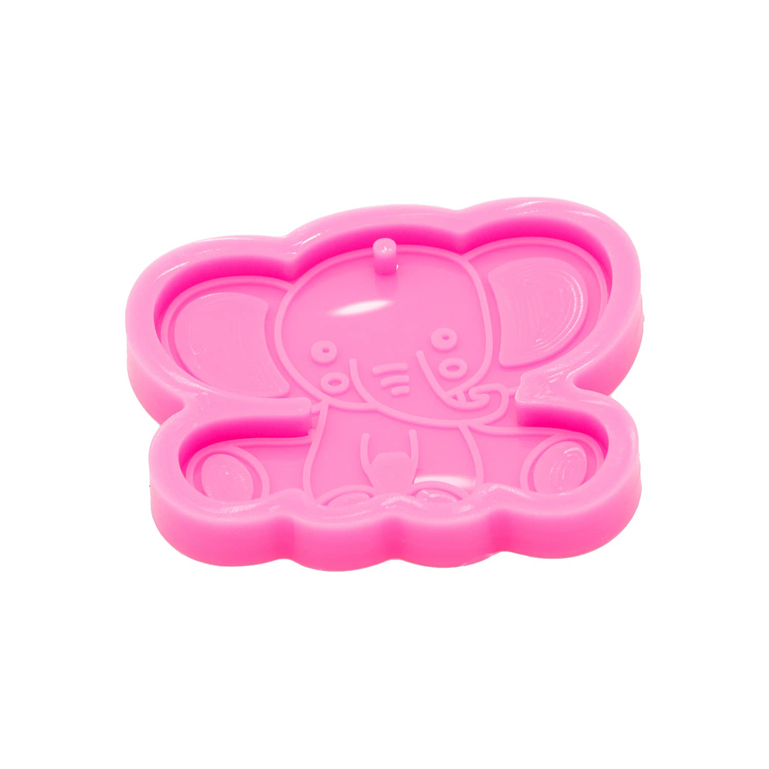 Shiny Glossy Cute Cartoon Elephant Keychain Mold - DIY Silicone Molds for Epoxy Resin Jewelry Making, Polymer Clay Keychains & Pendant Crafts - Perfect for Custom Keychains, DIY Gifts & Handmade Jewelry Accessories