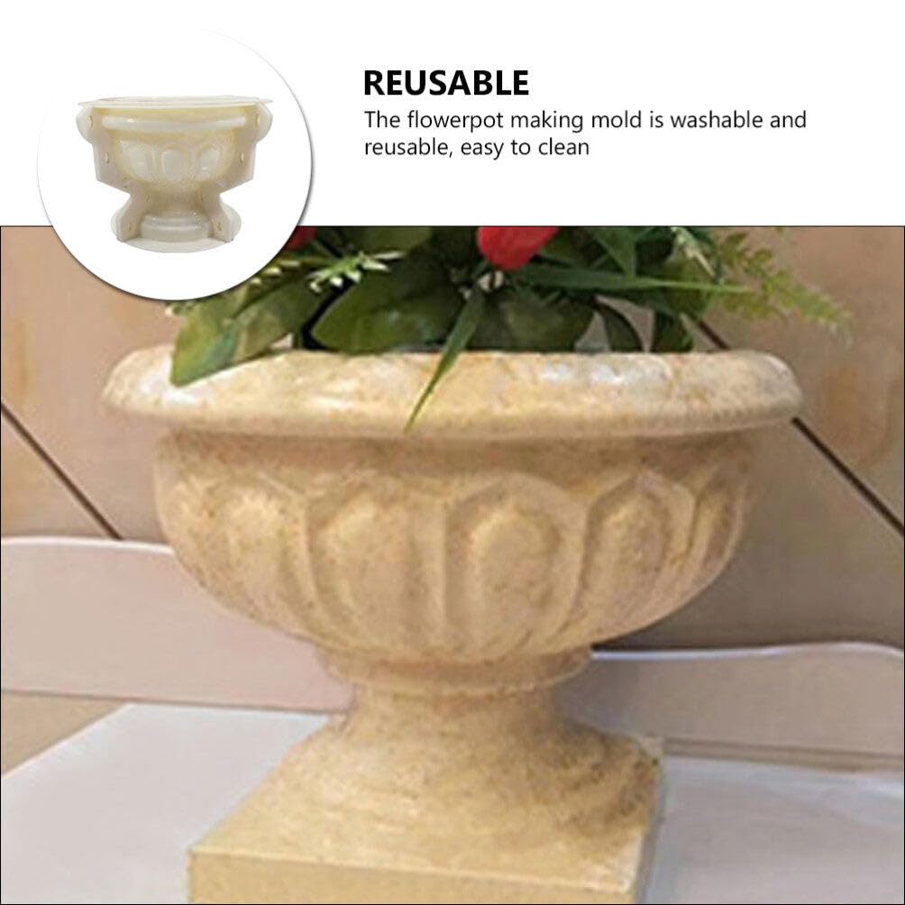 Concrete Flower Pot Mold - Large Plastic Planter Mold for DIY Succulent Vases, Clay & Epoxy Urn Planters | Perfect for Home Garden Decor & Handmade Gifts