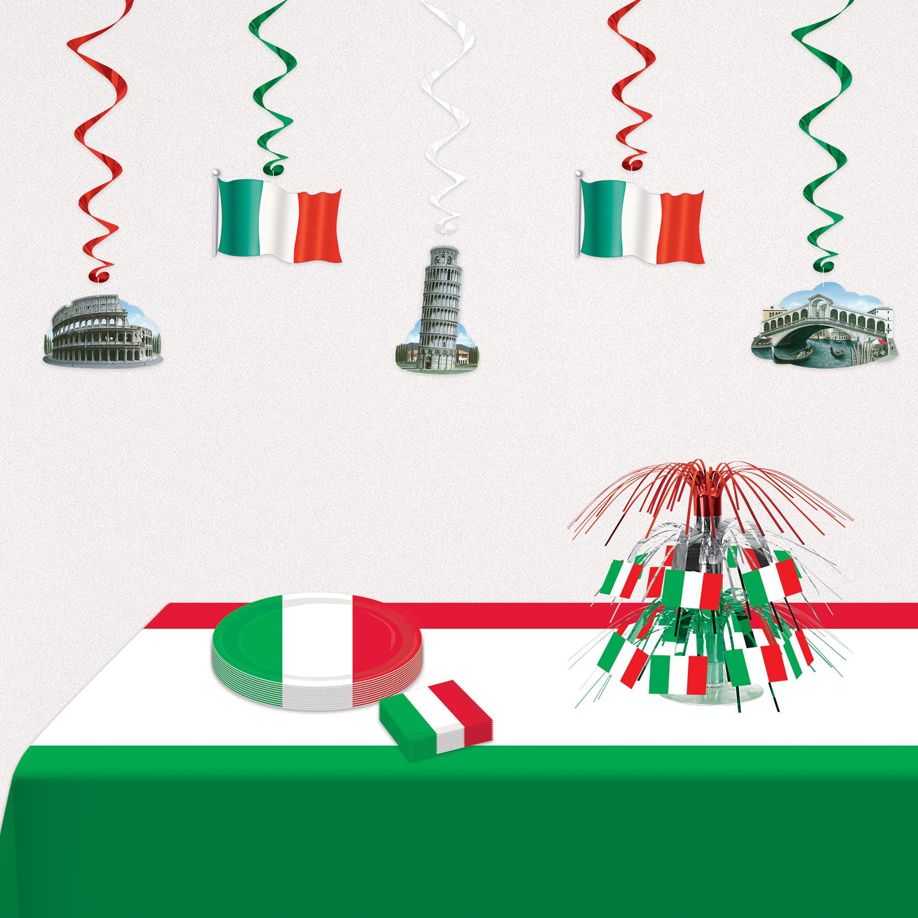 12 Pack Beistle Italian Flag Mini Party Cascade Centerpieces - Perfect for Italian Themed Parties, Weddings, and Festive Decorations