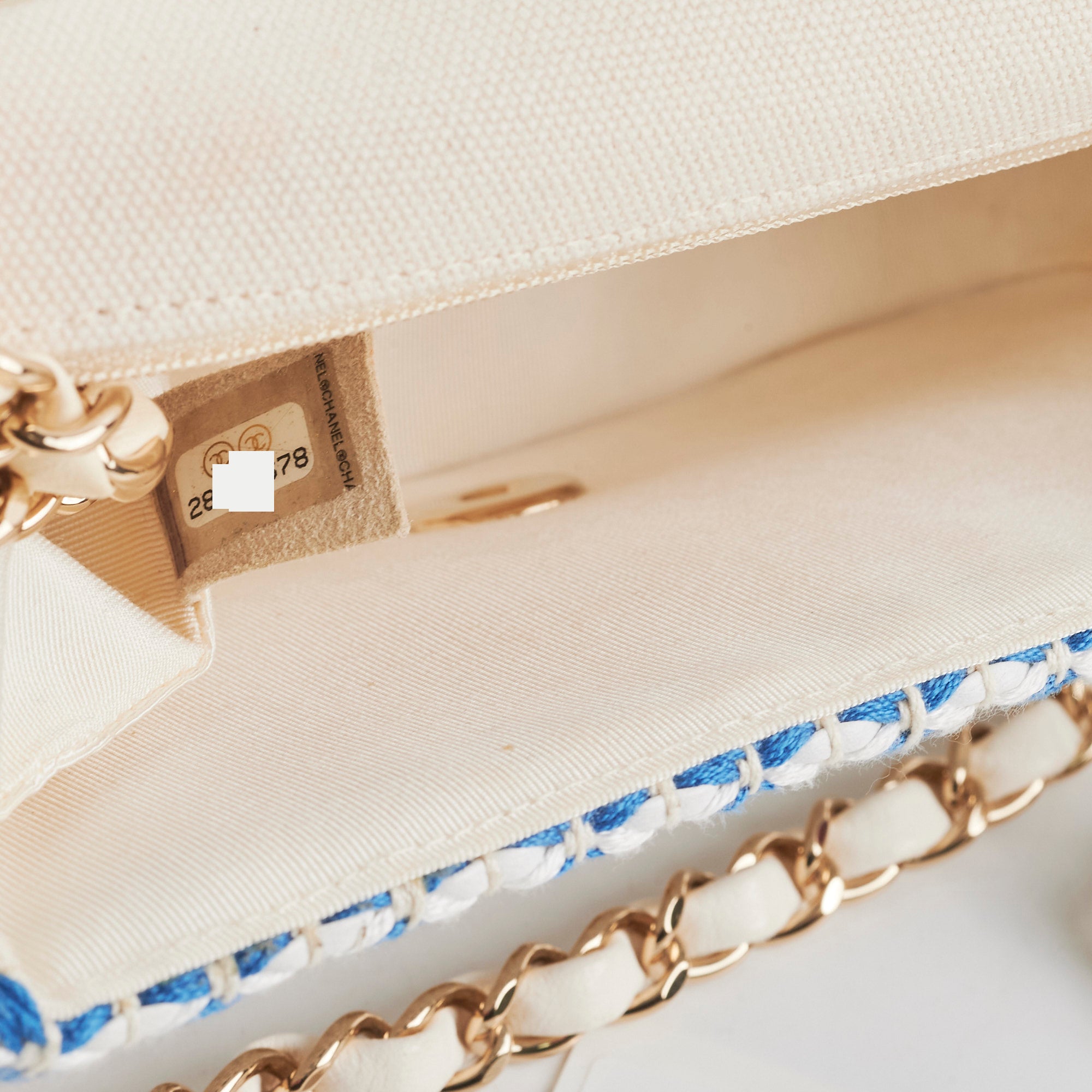 Chanel Mini Rectangular Tweed Flap Bag in Blue & White - Elegant Crossbody Purse for Women | Perfect for Parties, Dating & Daily Use