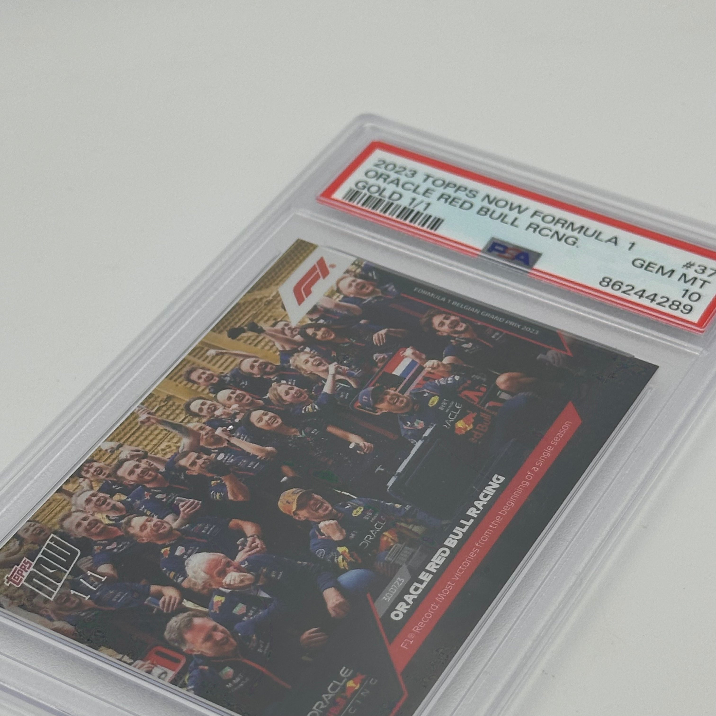 1/1 Gold Oracle Red Bull Racing #37 PSA 10 Graded Trading Card - Perfect for F1 Collectors, Sports Memorabilia Enthusiasts & Racing Fans Display