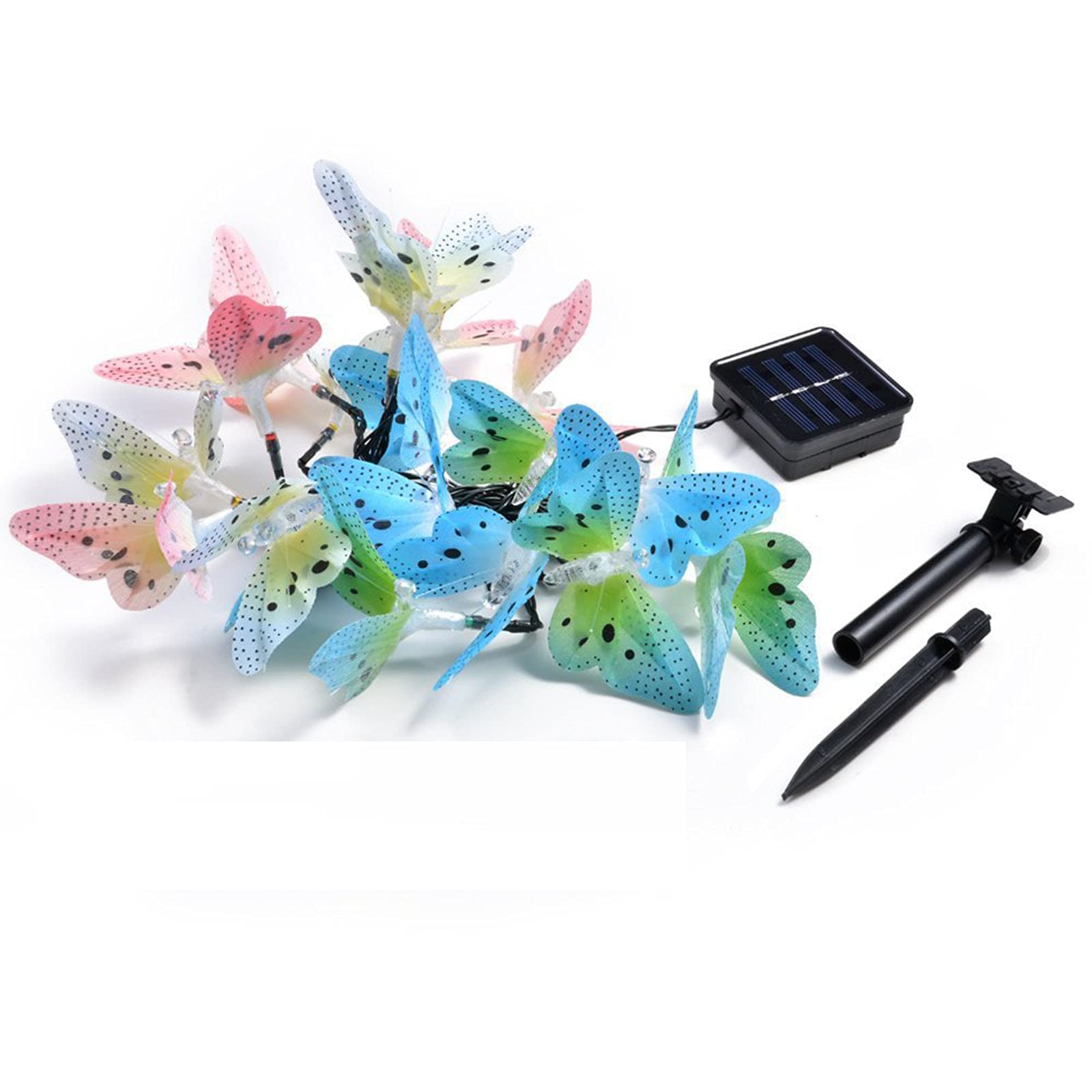 Solar Powered Waterproof Butterfly LED String Lights - Outdoor Fairy Garden Lights for Party, Wedding, Christmas & Birthday Decorations - Perfect for Patio, Yard, Backyard & Landscape Lighting