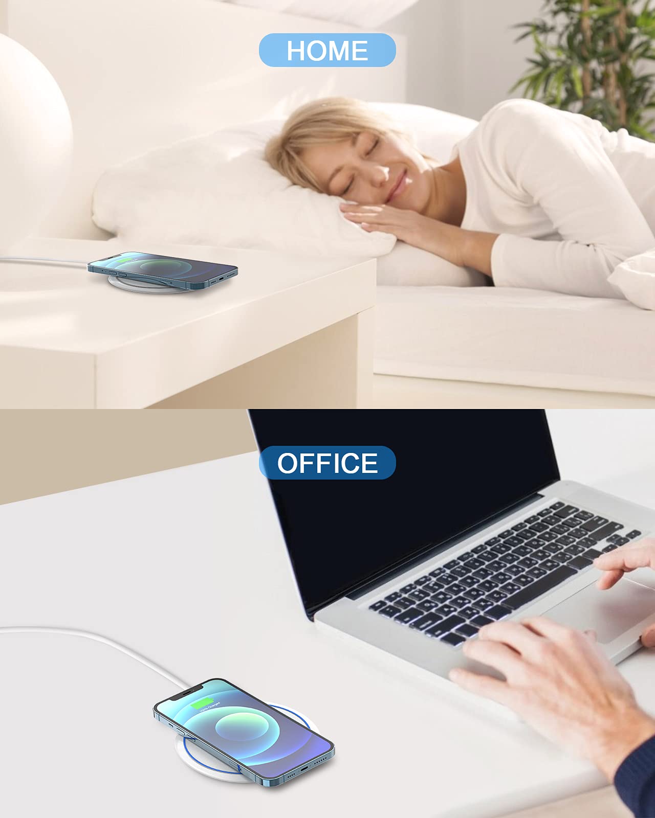 NANAMI 7.5W Qi-Certified Fast Wireless Charger with PD3.0 Adapter - Compatible with iPhone 16/15/14/13/12/SE/11 Pro/XS, AirPods 2 & 10W Fast Charging for Samsung Galaxy S25/S24/S23/S22/S21/S20 - Perfect for Home, Office & Travel Charging