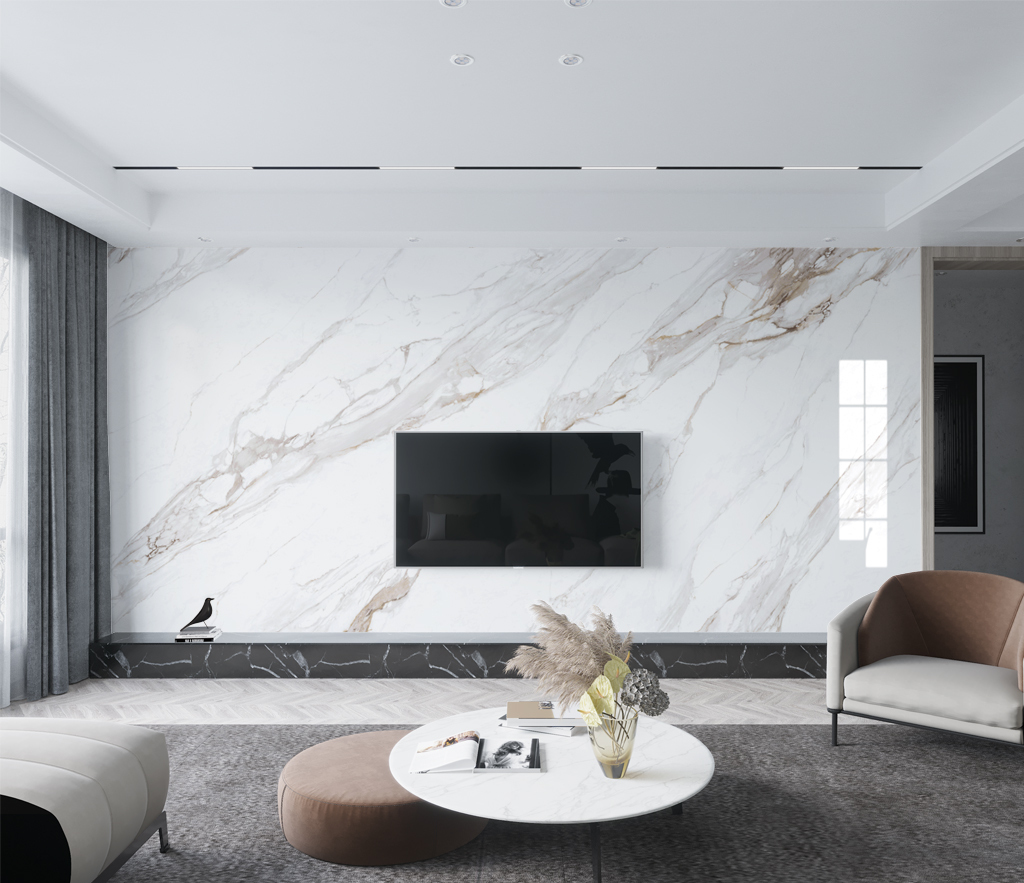 White Stone Design: Premium Marble Wallpaper Murals for Living Room & Bedroom Decor – Peel and Stick Wall Covering for Home & Office