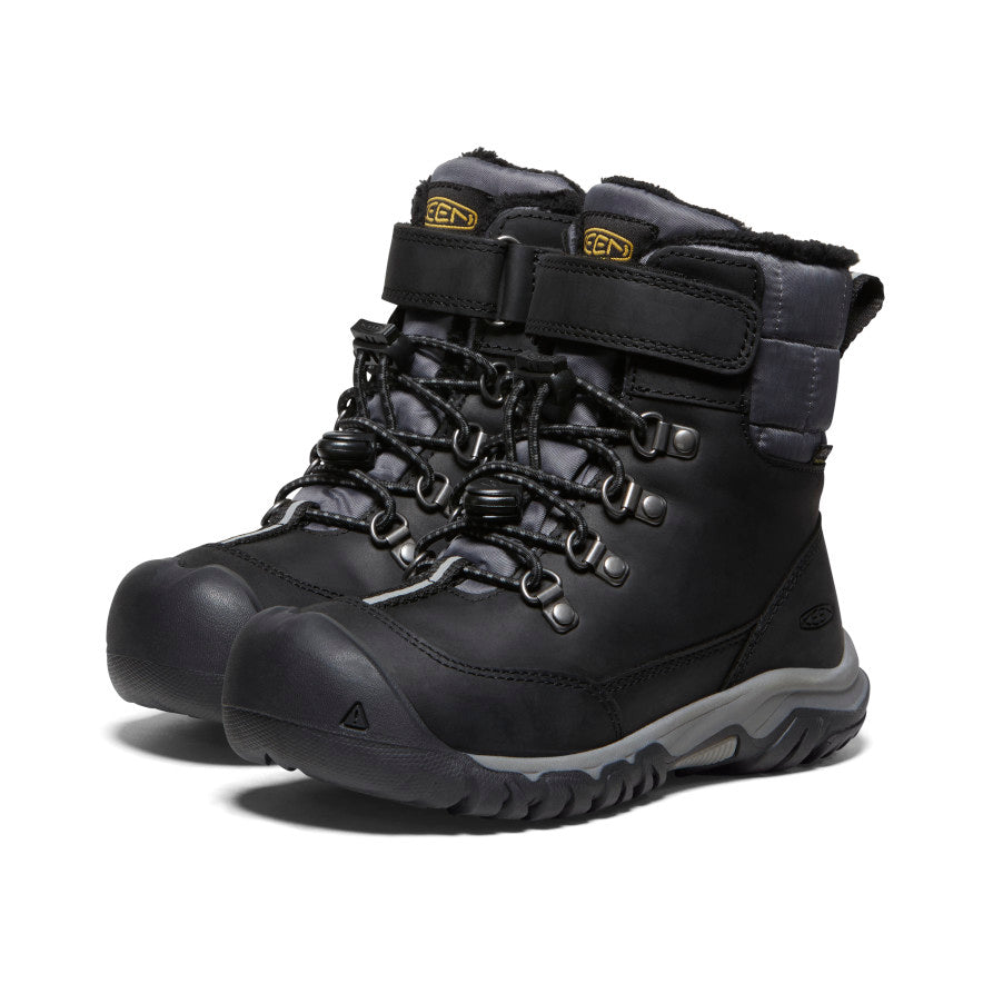 Kids' Kanibou Waterproof Winter Snow Boots - Black/Magnet - Warm & Comfortable for Outdoor Play, Snow Days & Cold Weather Adventures