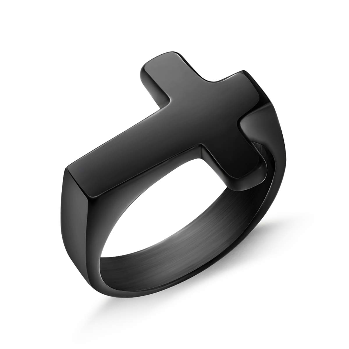Stainless Steel Cross Ring for Men & Women - Simple Classic Band Unisex Sizes 7-13 - Perfect for Everyday Wear, Gifts & Religious Occasions