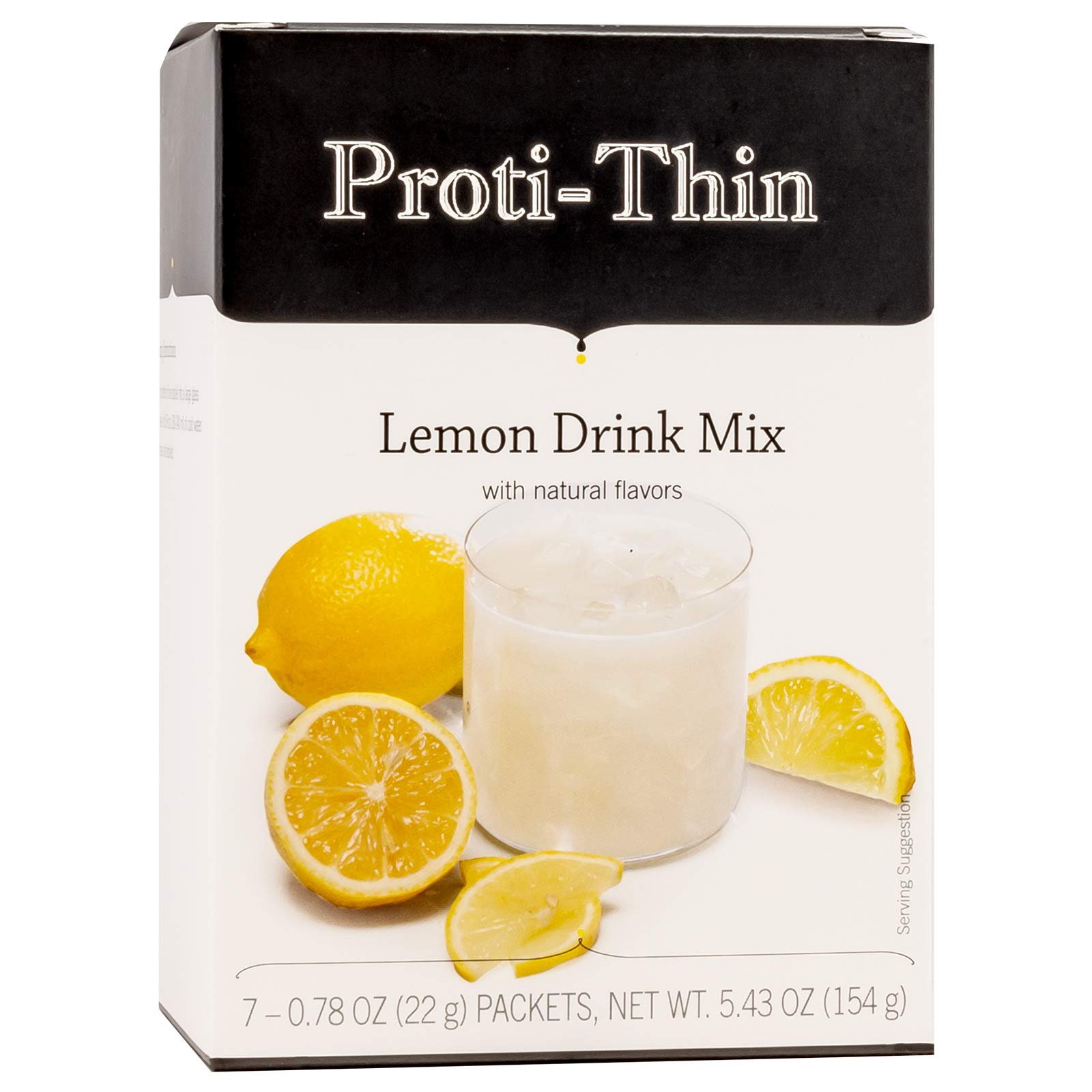 Proti-Thin High Protein Lemon Instant Drink Mix - 15g Protein, Low Calorie, Sugar-Free, Gluten-Free, 7 Servings (1 Pack) | Post-Workout Recovery & Weight Management