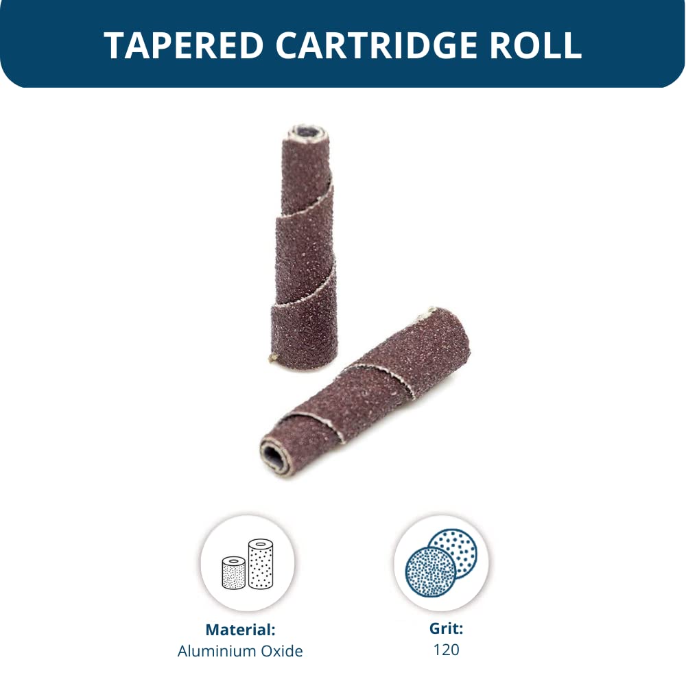 Benchmark Abrasives 10-Pack Aluminum Oxide Tapered Sanding Cartridge Rolls - 3/8